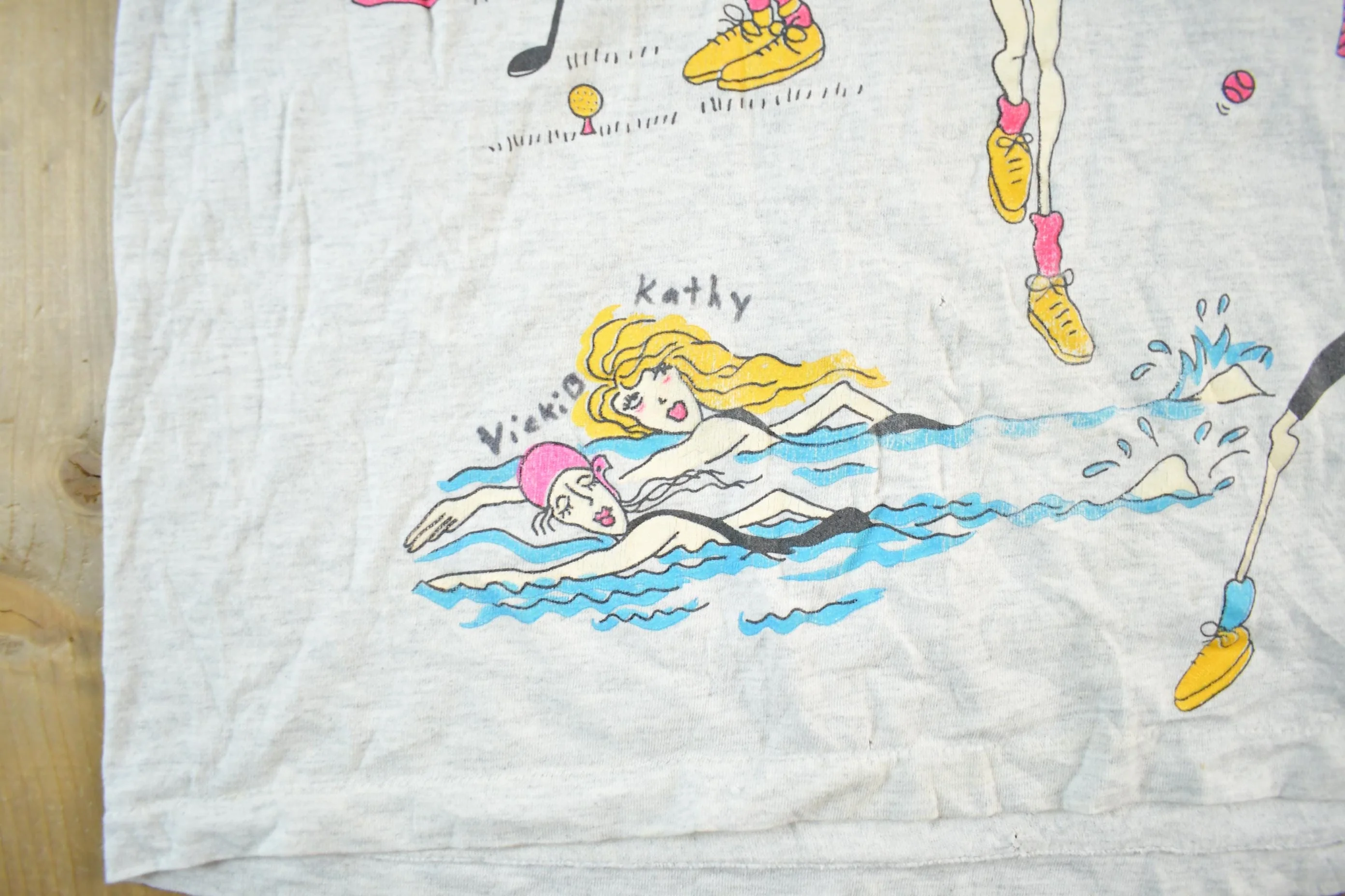 Vintage 1990s Aerobics Workout Graphic T Shirt Women's Large - Image 3