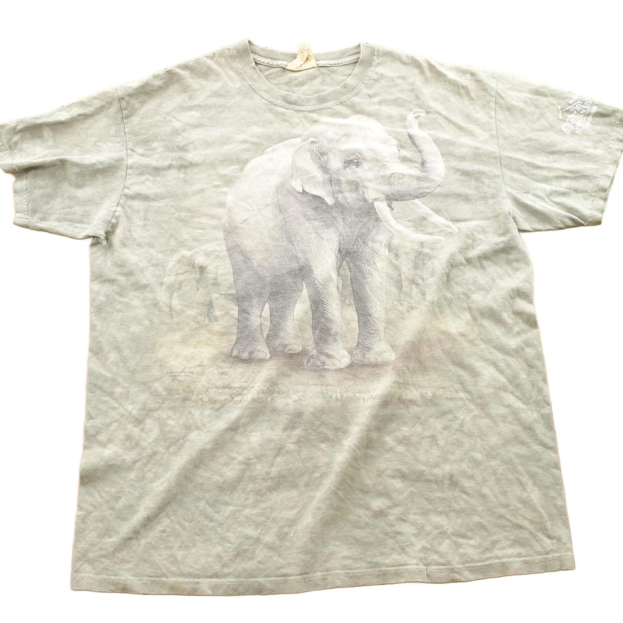 Vintage 1990s African Lion Safari Elephant Theme Graphic T-Shirt Men's Large