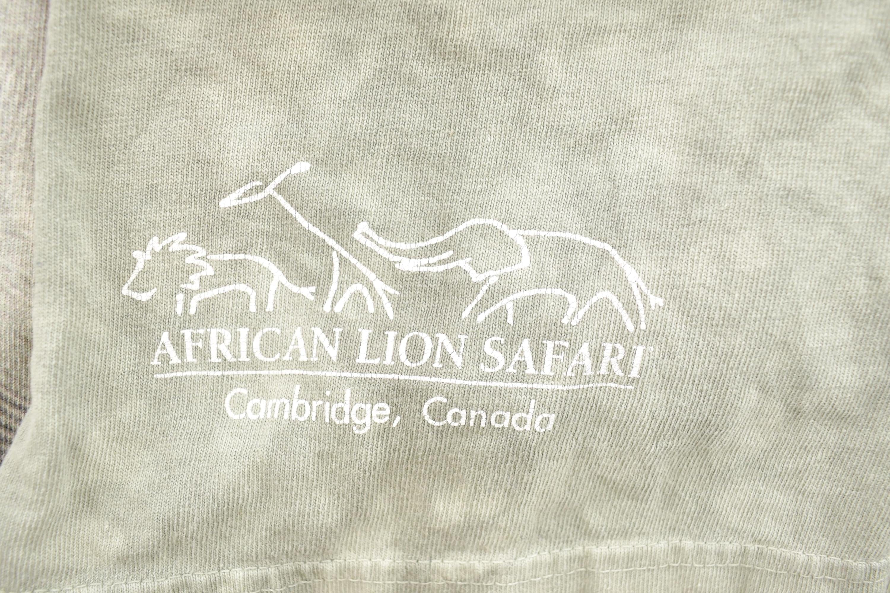 Vintage 1990s African Lion Safari Elephant Theme Graphic T-Shirt Men's Large - Image 5