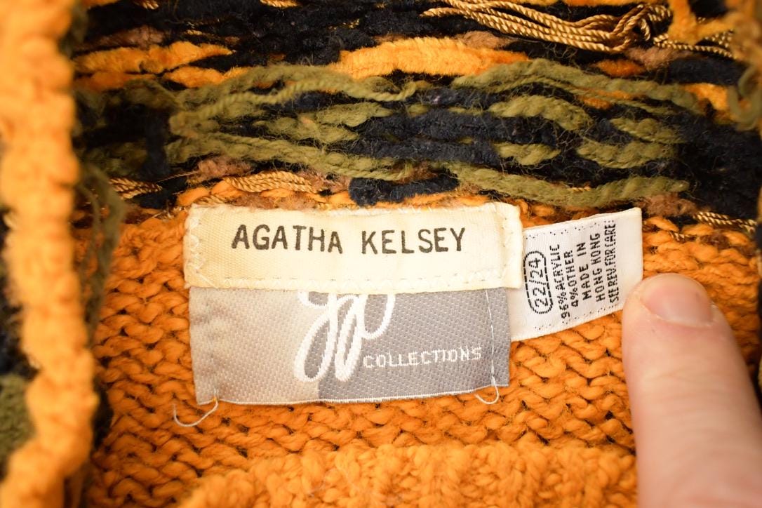Vintage 1990s Agatha Kelsey Knit Turtleneck Sweater Women's XL - Image 5
