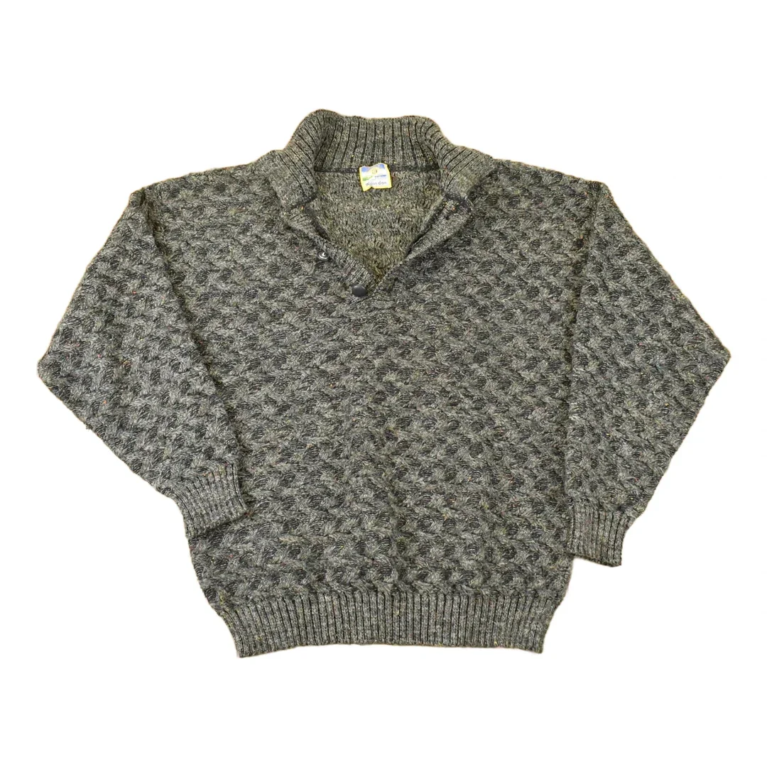 Vintage 1990s Alain Dan Knit Quarter Button Sweater Mens L