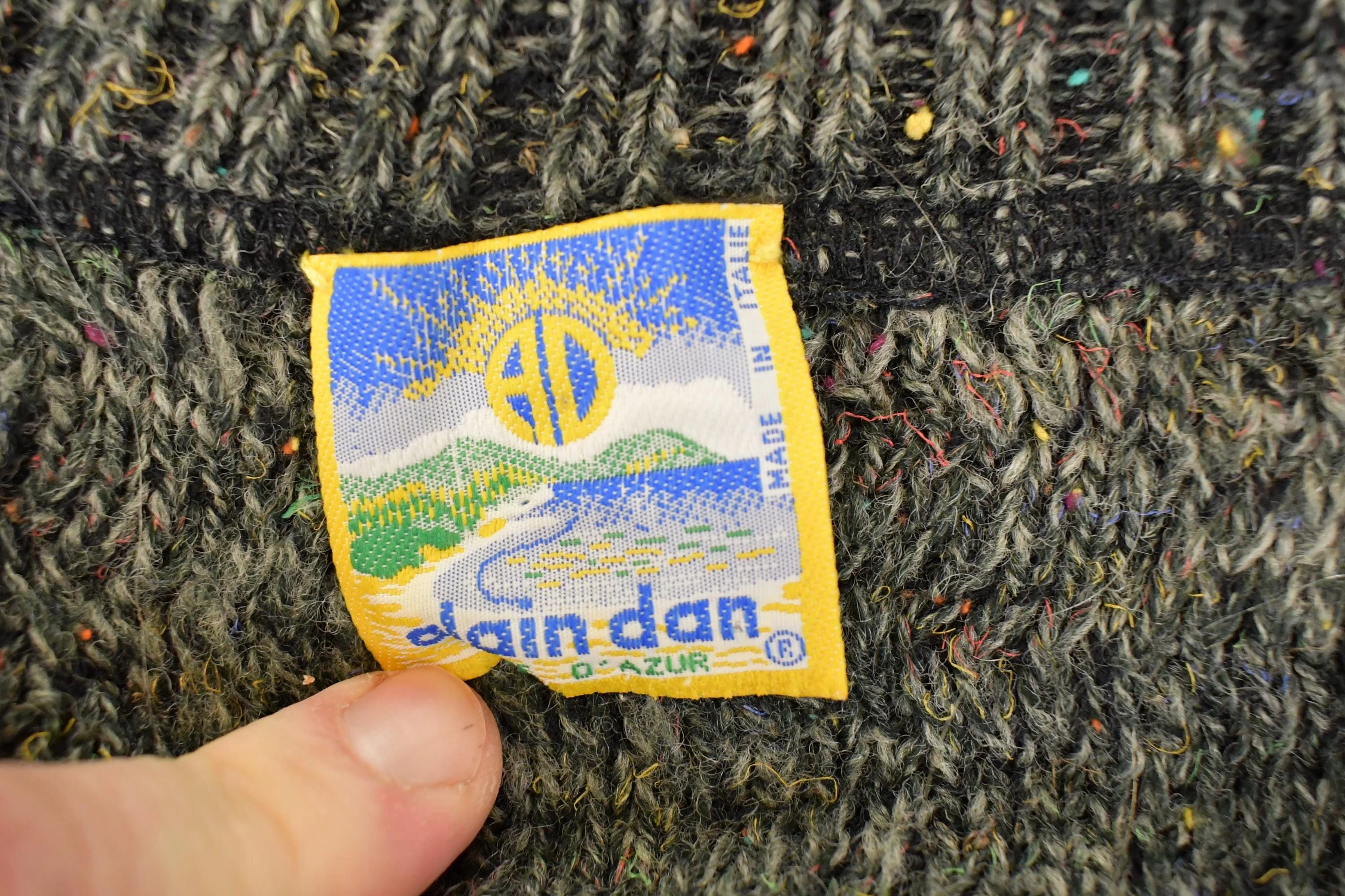 Vintage 1990s Alain Dan Knit Quarter Button Sweater Mens L - Image 3