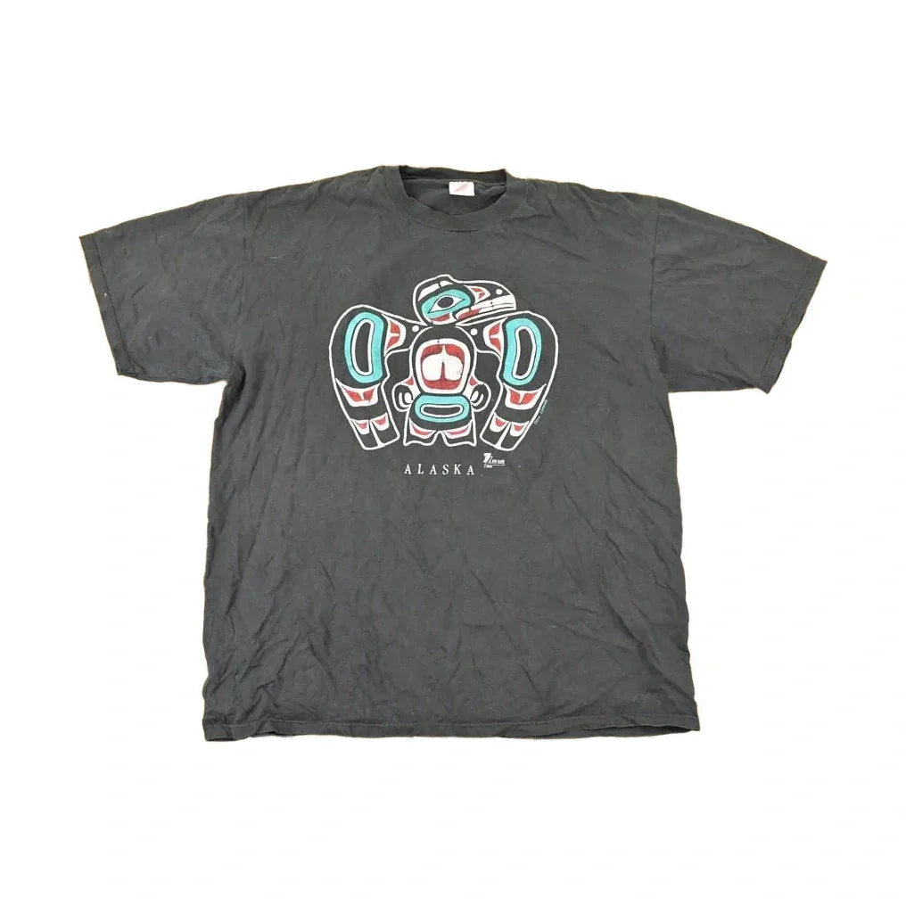 Vintage 1990s Alaska Aztec Souvenir Travel T-Shirt Men's L