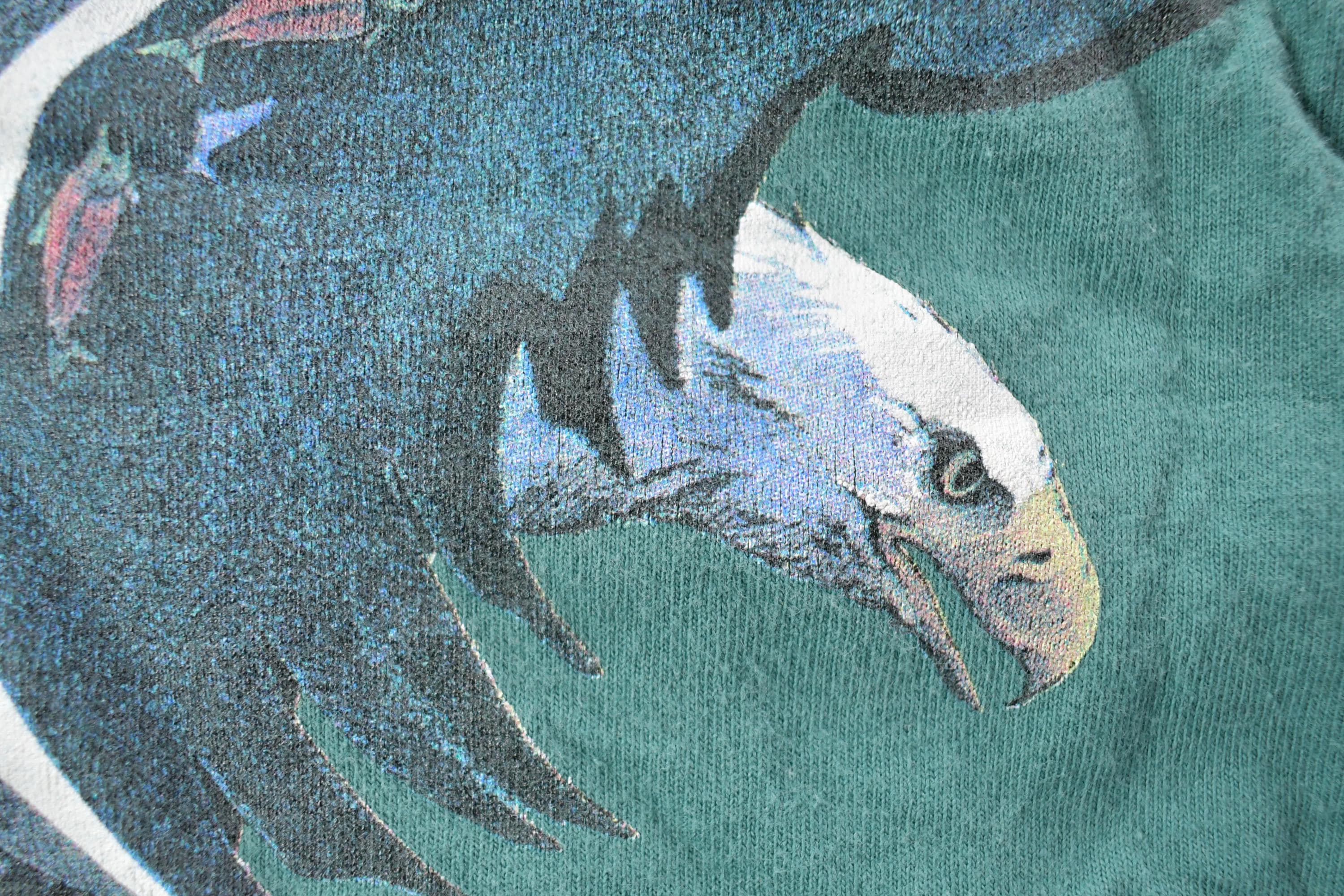 Vintage 1990s Alaska Bald Eagle Theme Graphic T-Shirt Men's XL - Image 4