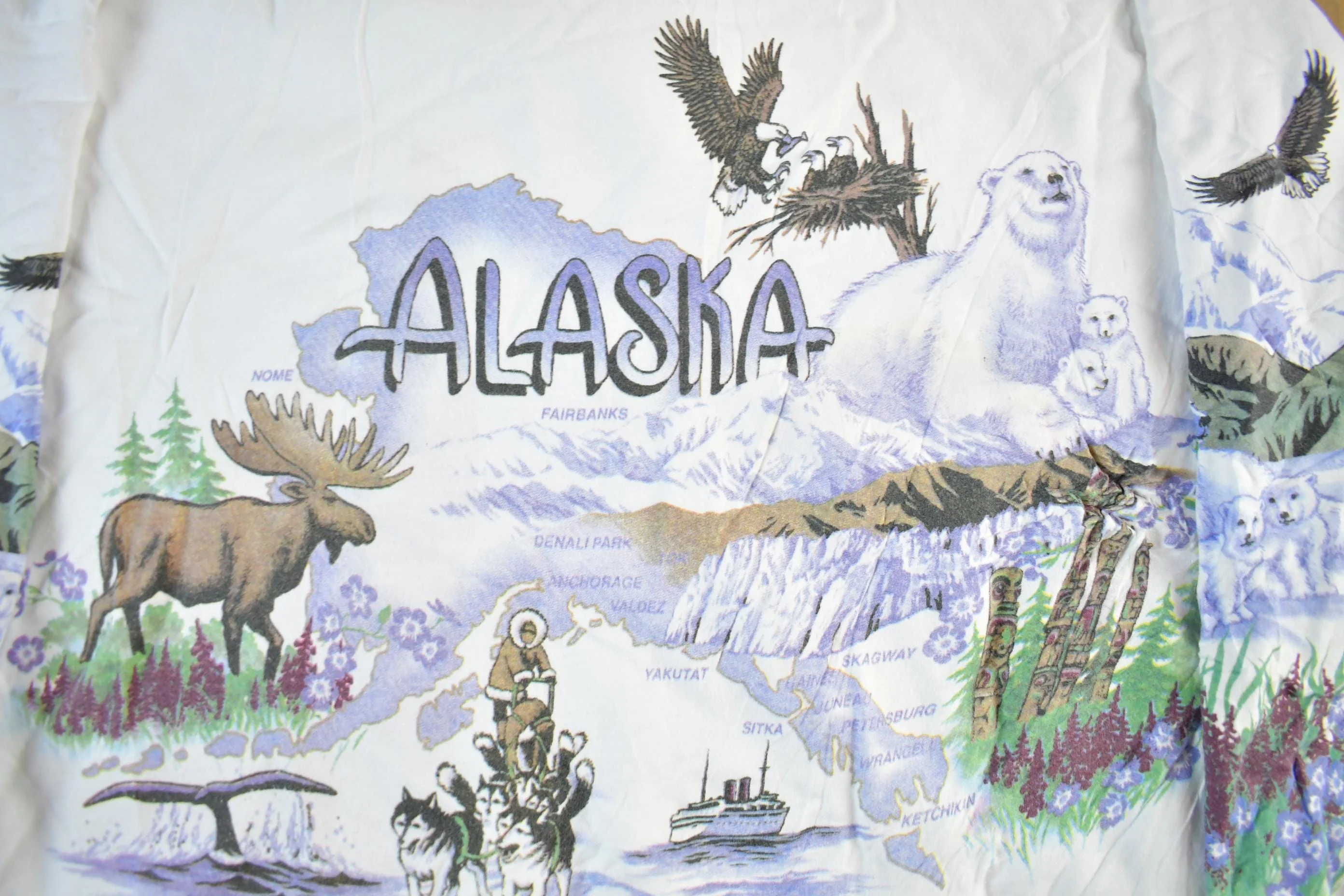 Vintage 1990s Alaska Wilderness AOP Crewneck Sweatshirt Mens XL - Image 3