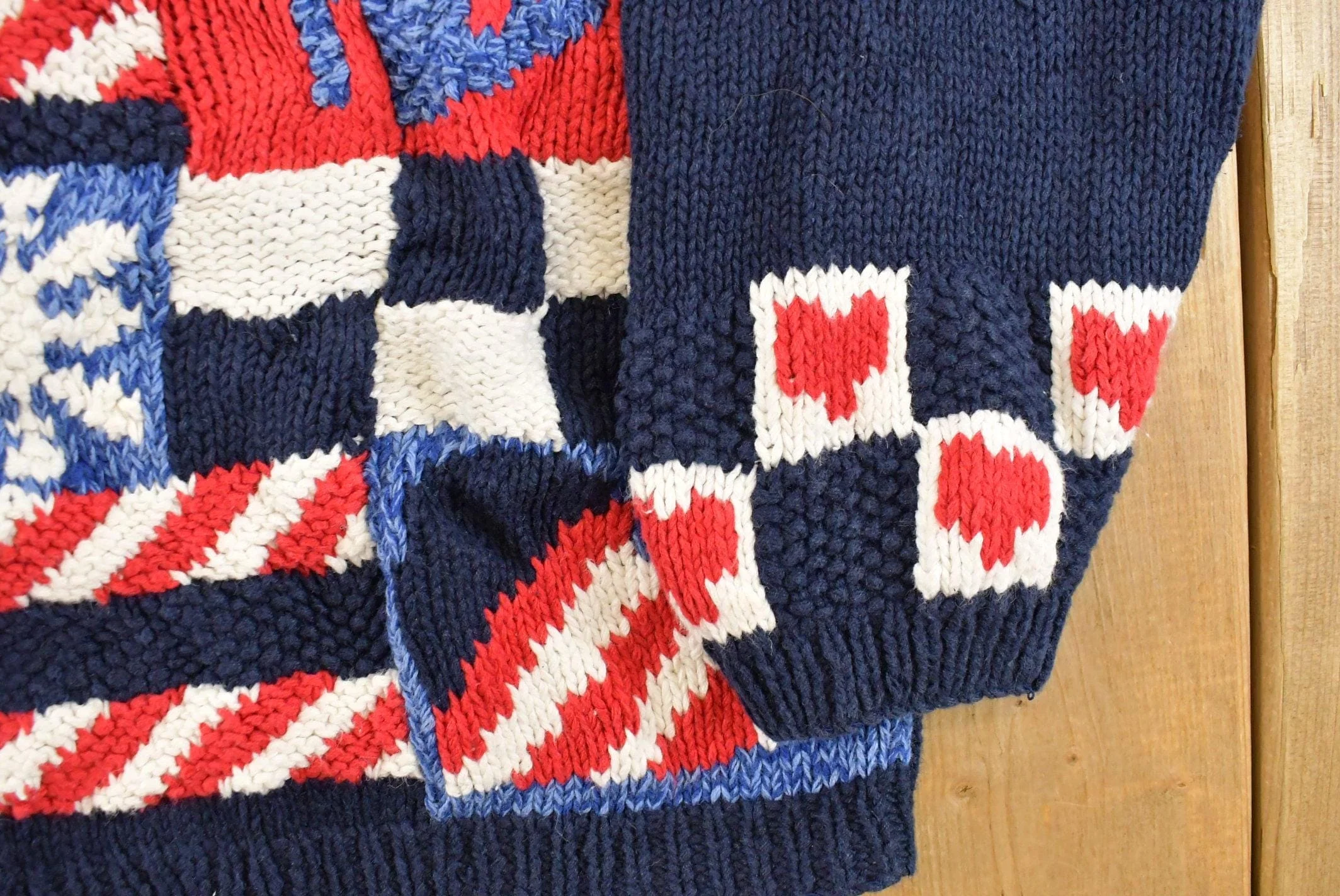 Vintage 1990s Alexandra Bartlett Grandma All Over Print Knit Cardigan Sweater Women's M - Image 3