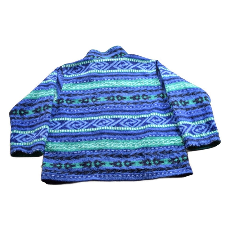 Vintage 1990s Alfred Dunner Abstract Patterned Zip Up Fleece Sweater Men's Medium - Image 2