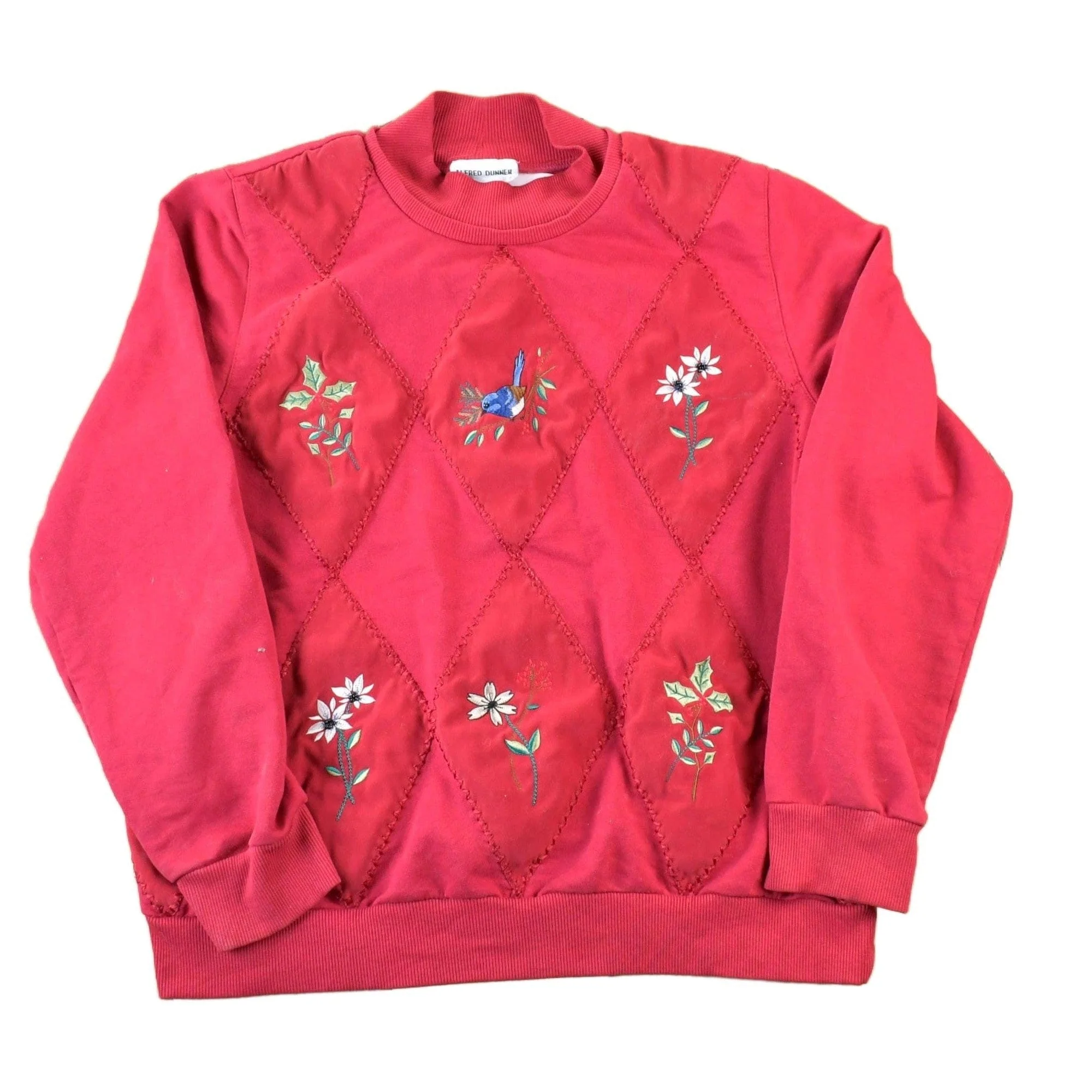 Vintage 1990s Alfred Dunner Bird And Flowers Outdoorsman Crewneck Sweatshirt Men's Medium