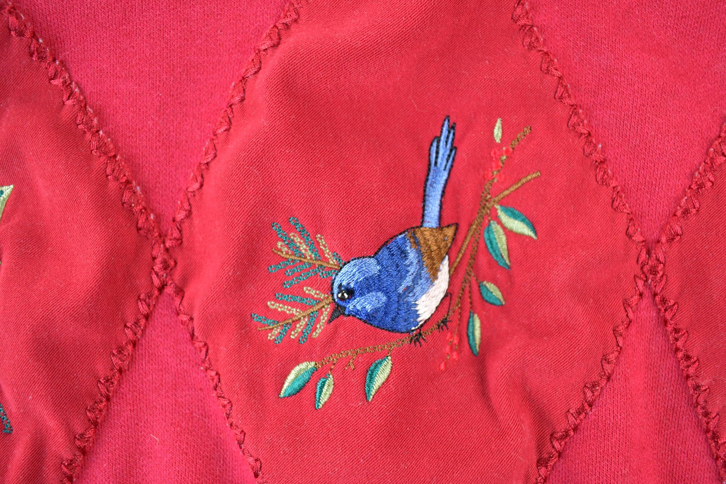 Vintage 1990s Alfred Dunner Bird And Flowers Outdoorsman Crewneck Sweatshirt Men's Medium - Image 5