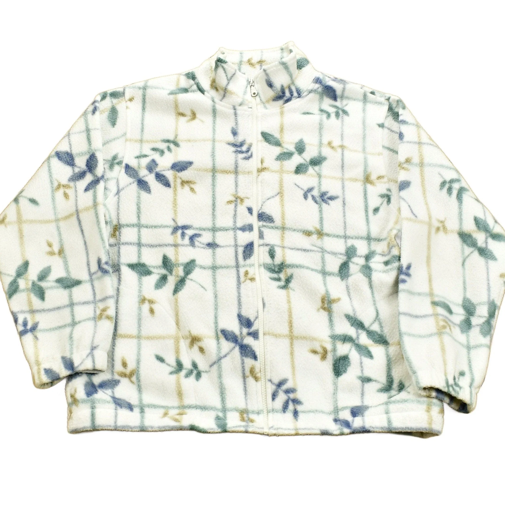 Vintage 1990s Alfred Dunner Flower Graphic Fleece Sweater Men's Medium