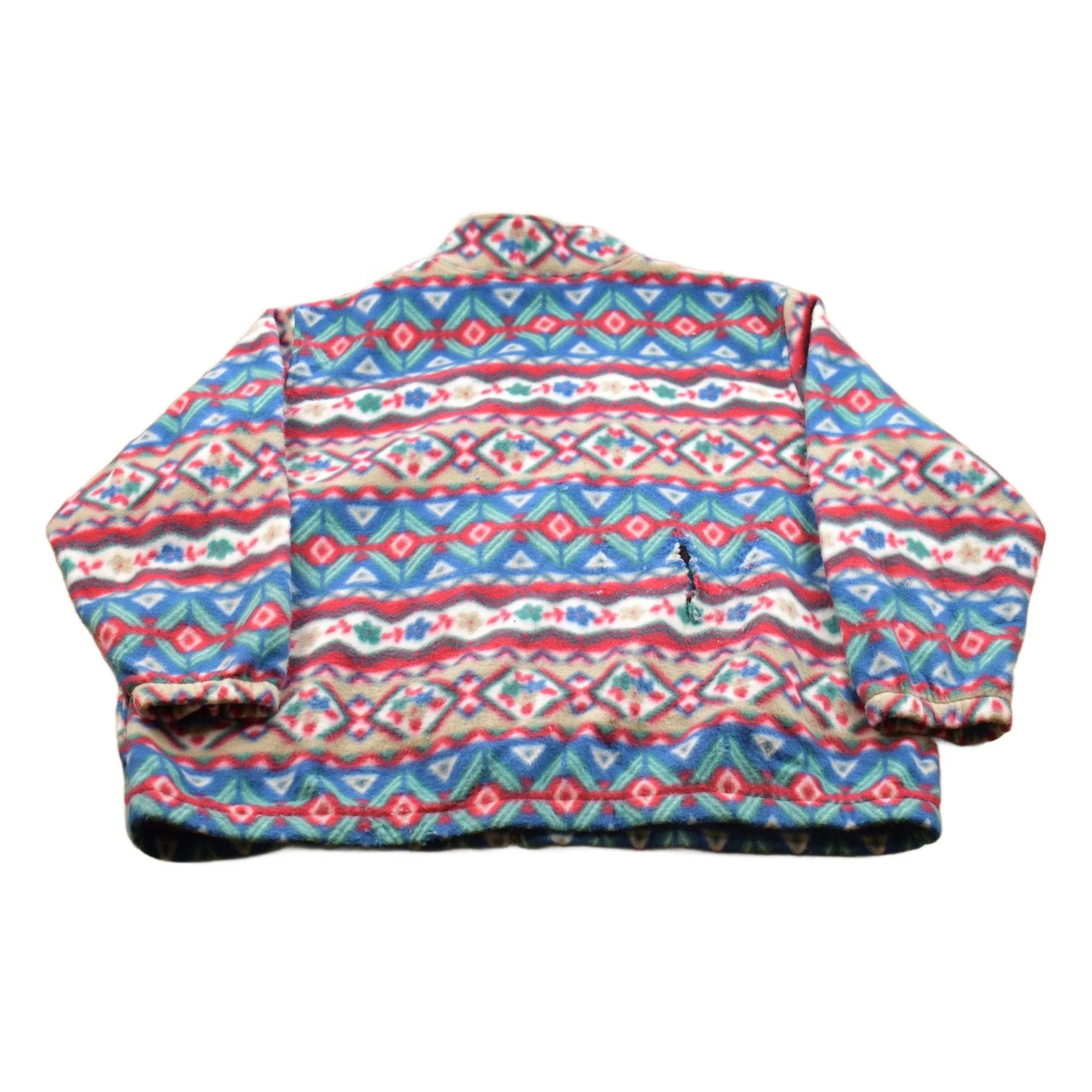 Vintage 1990s Alfred Dunner Patterned Fleece Sweater Men's 2XL - Image 2