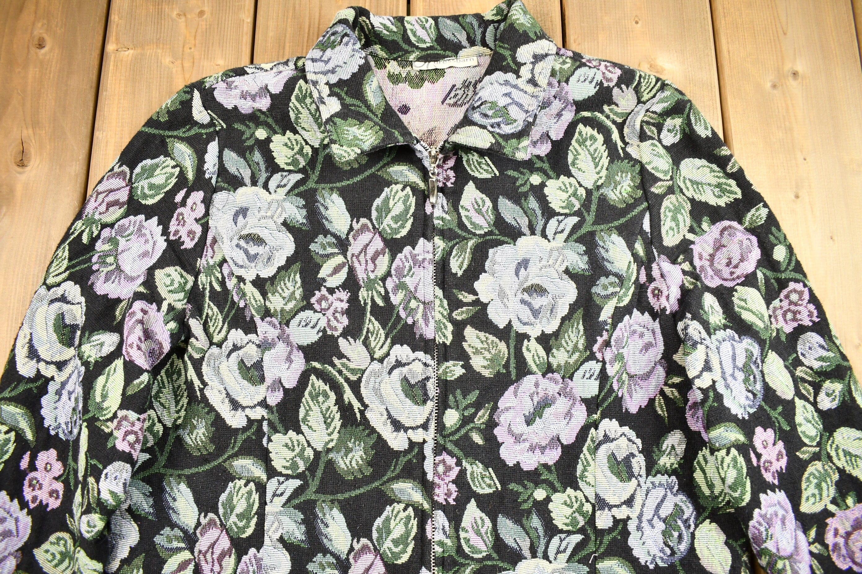 Vintage 1990s All Over Paisley Patchwork Zip Up Jacket Women's M - Image 3