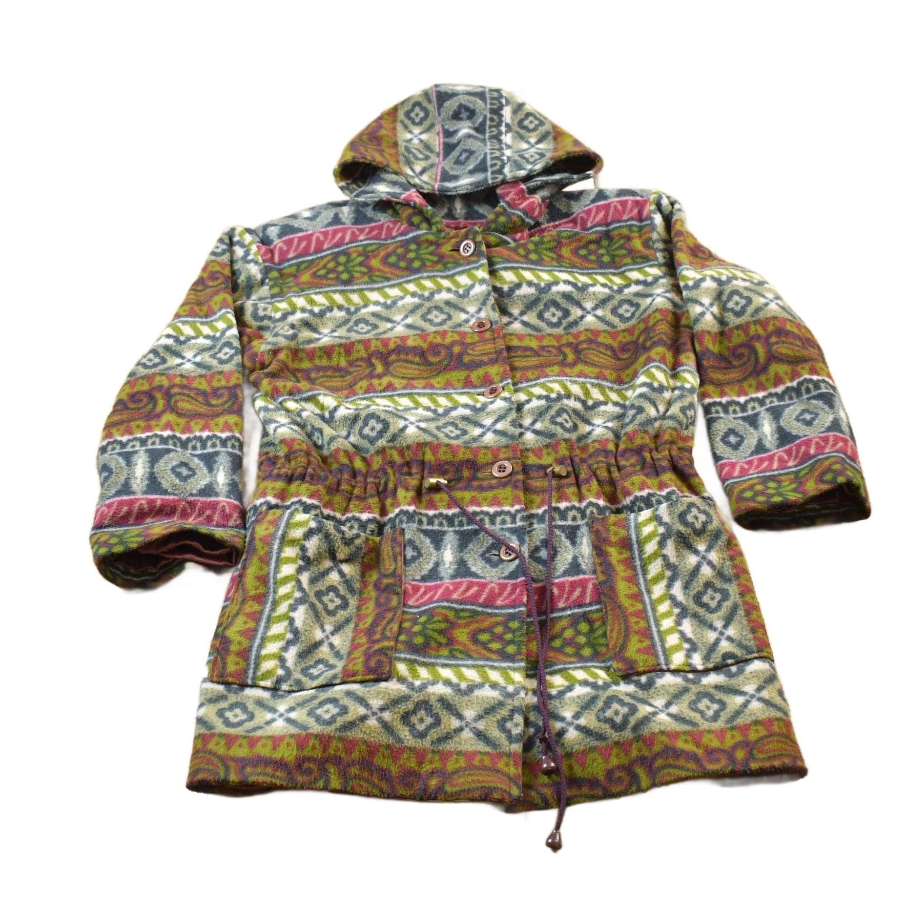 Vintage 1990s All Over Pattern Fleece Sweater Men's Medium
