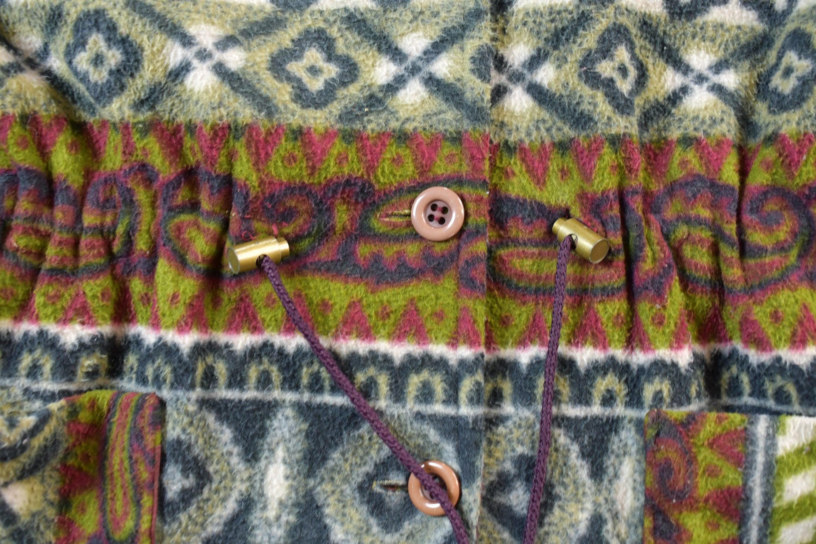 Vintage 1990s All Over Pattern Fleece Sweater Men's Medium - Image 4