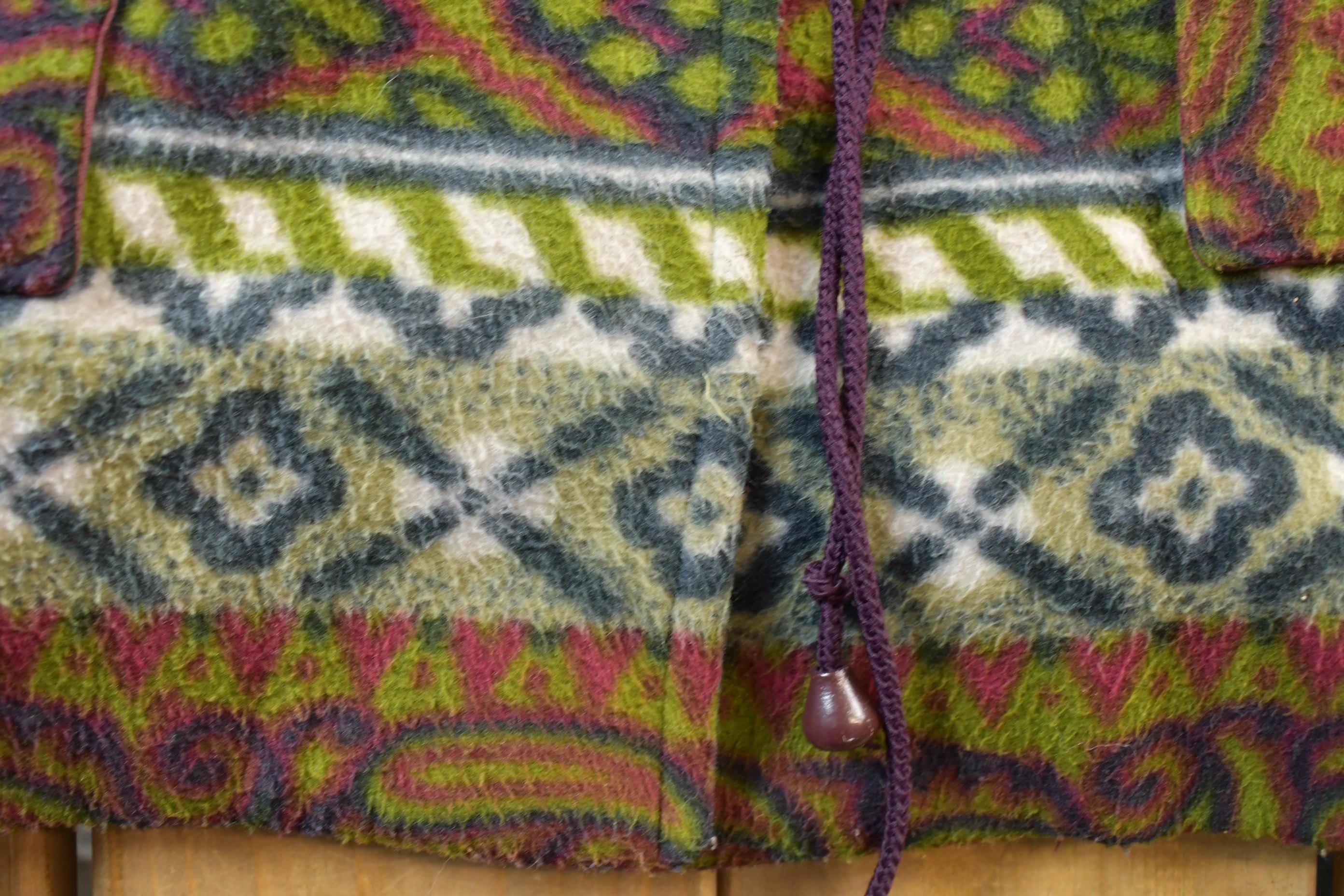 Vintage 1990s All Over Pattern Fleece Sweater Men's Medium - Image 5
