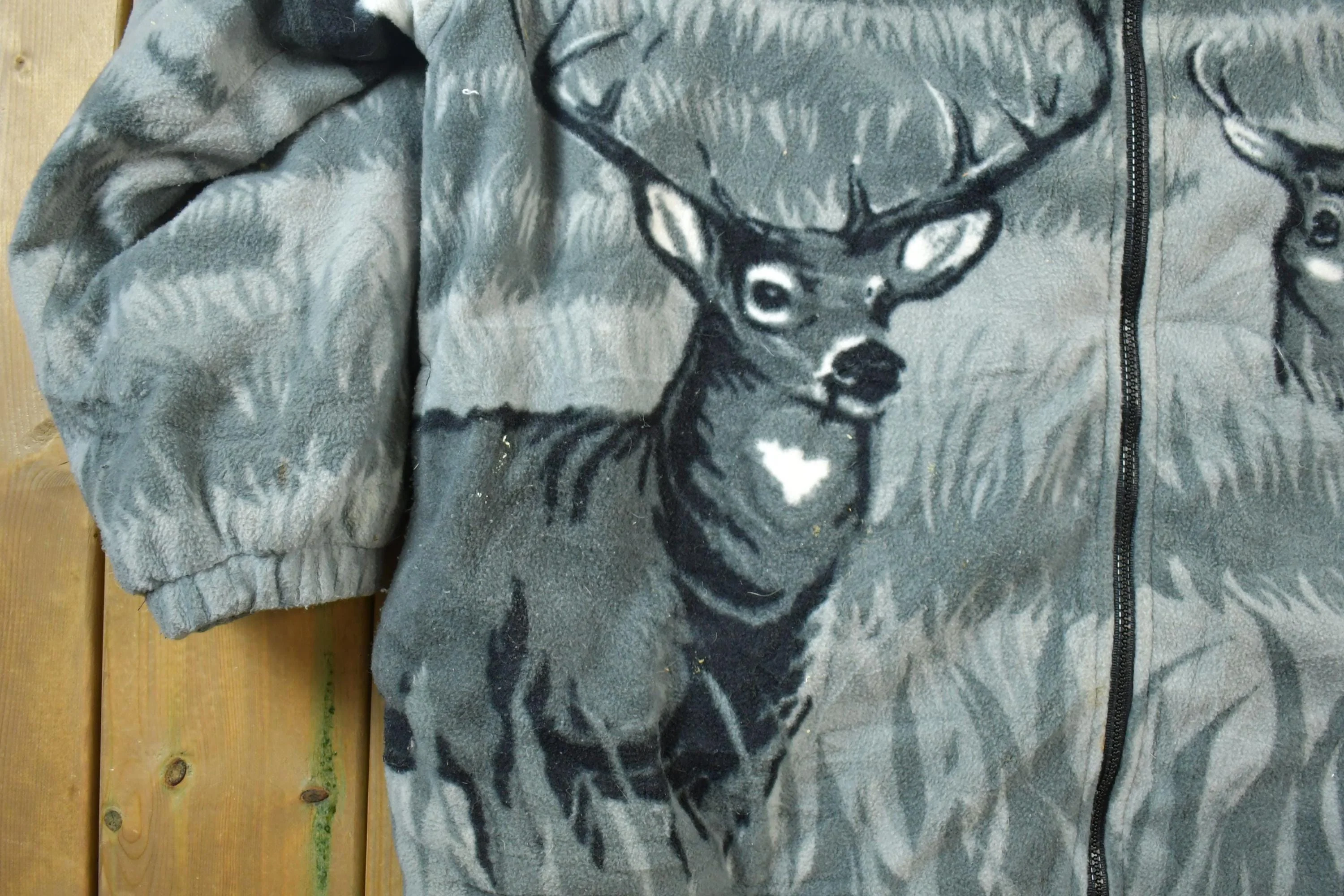 Vintage 1990s All Over Print Big Buck Deer Fleece Sweater Men's 2XL - Image 4