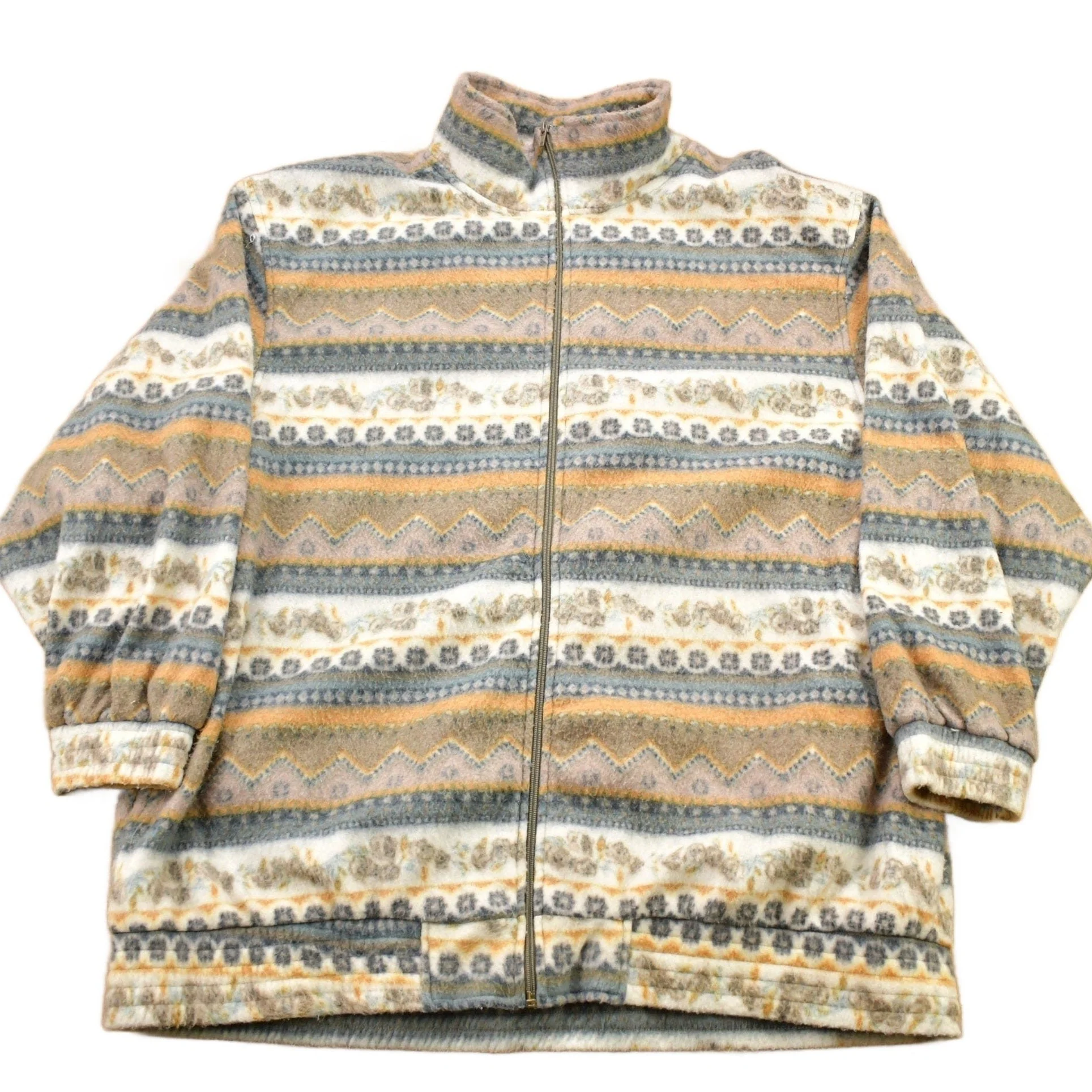 Vintage 1990s All Over Print Fleece Sweater Men's 3XL