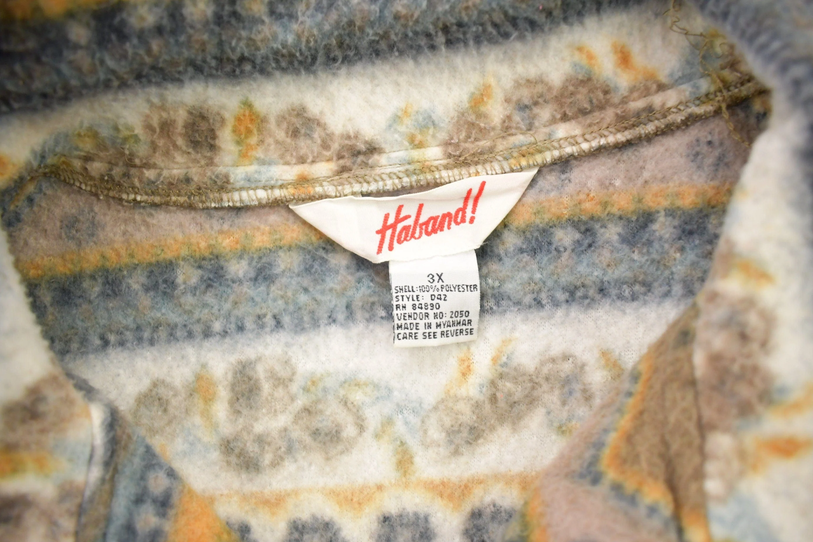 Vintage 1990s All Over Print Fleece Sweater Men's 3XL - Image 4