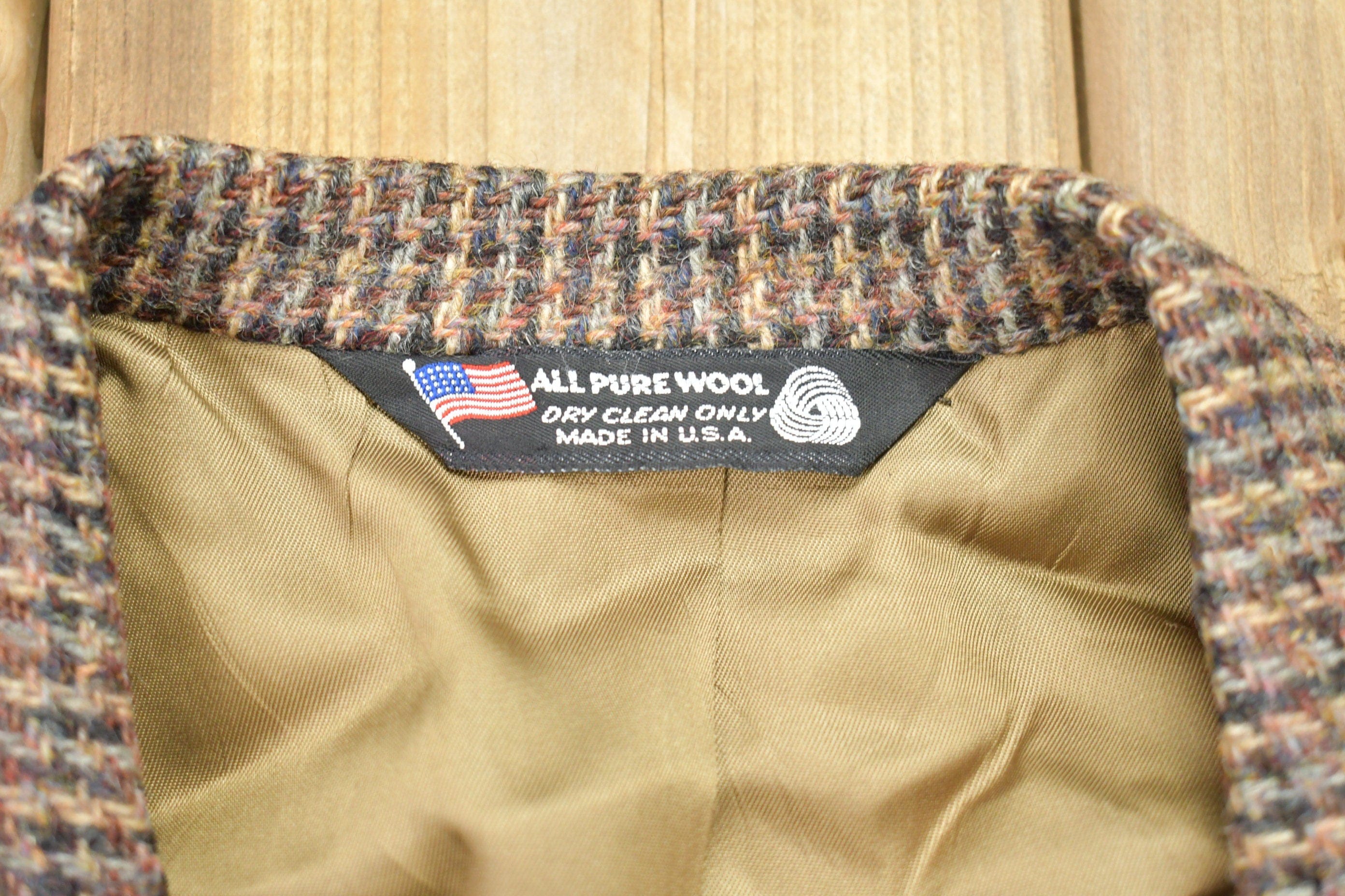 Vintage 1990s All Pure Wool 100% Wool Blazer Jacket Men's Medium - Image 4