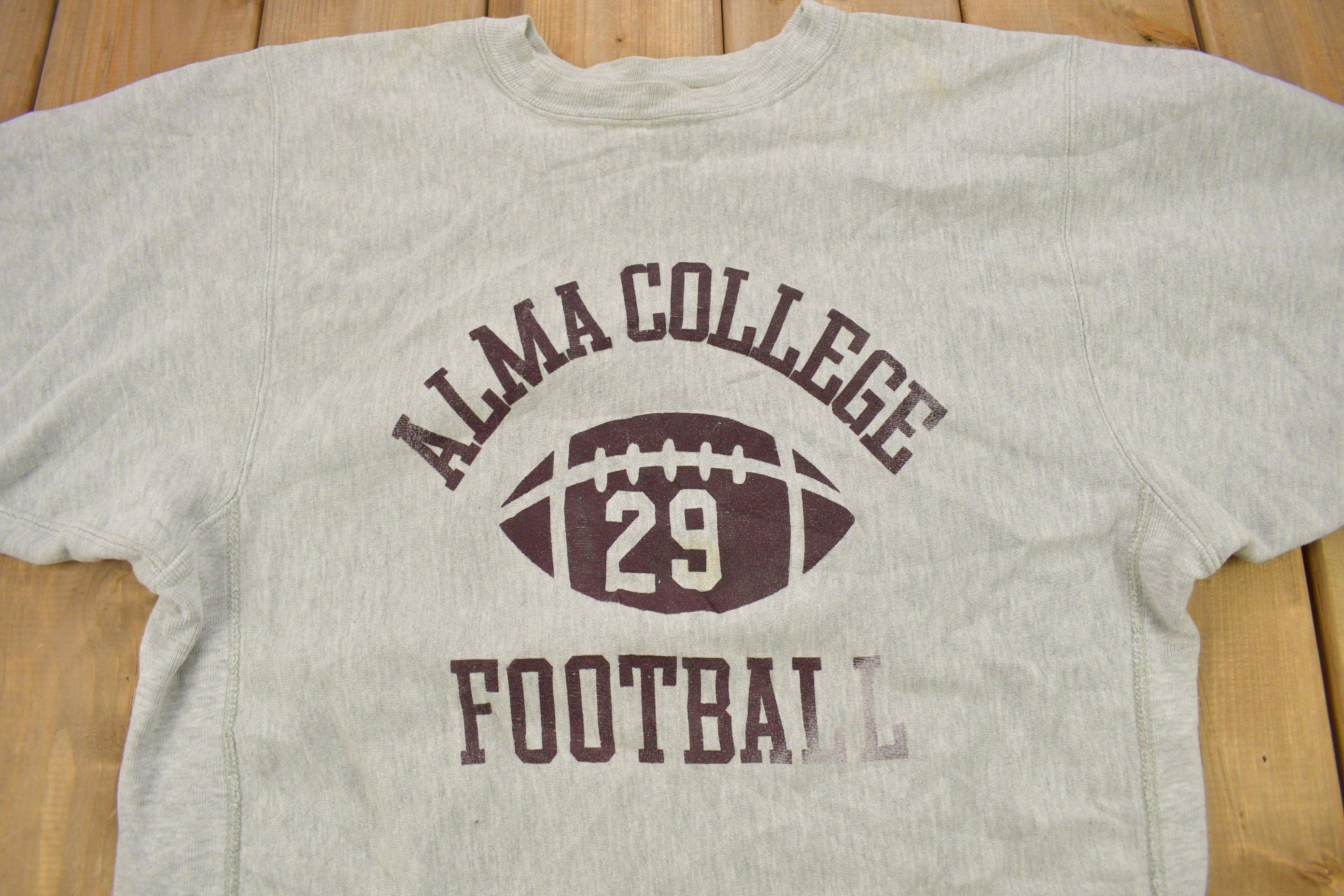 Vintage 1990s Alma College Football Champion Reverse Weave Crewneck Collegiate Men's Medium - Image 3