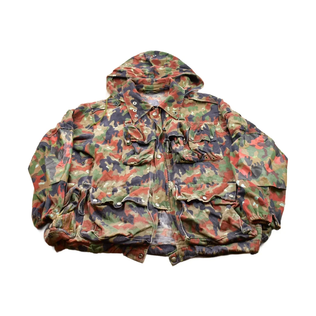 Vintage 1990s Alpenflage Camo Canvas Hooded Jacket