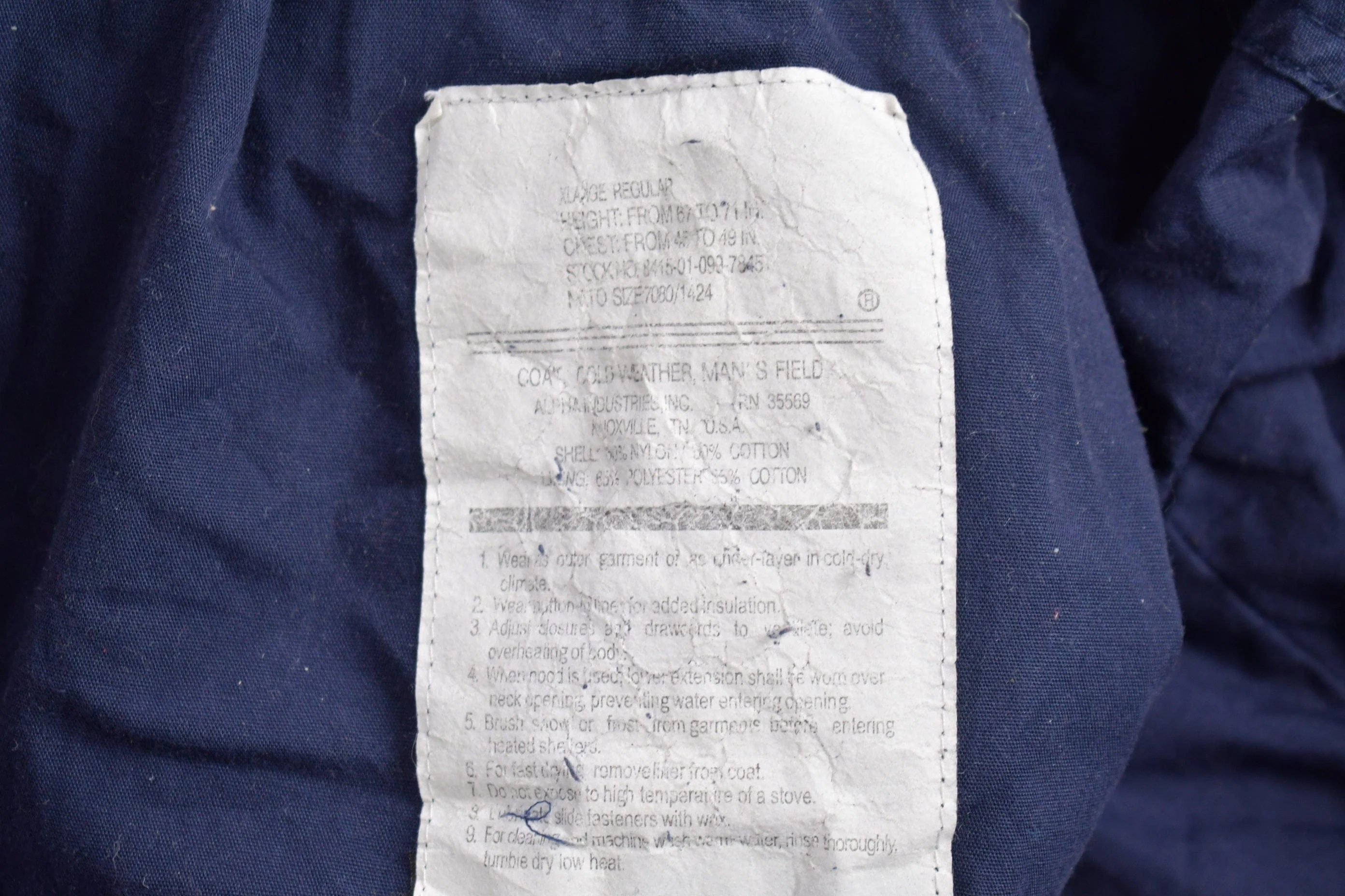 Vintage 1990s Alpha Industries Military Jacket Men's Large - Image 4