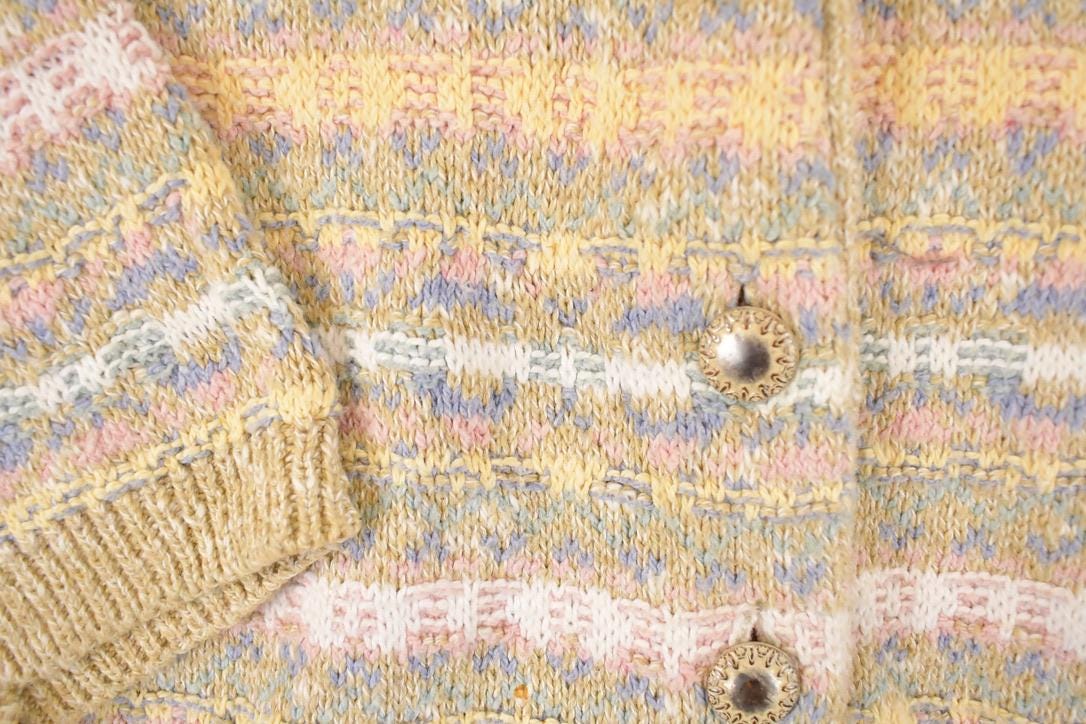 Vintage 1990s Alps Fine Women's Apparel Abstract Knit Cardigan Sweater Womens L - Image 3