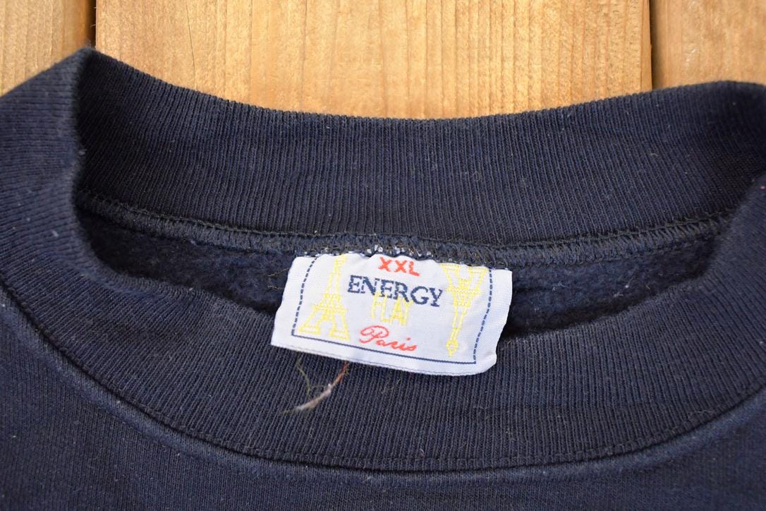 Vintage 1990s Alsace France Embroidered Cartoon Crewneck Sweatshirt Mens XL - Image 4