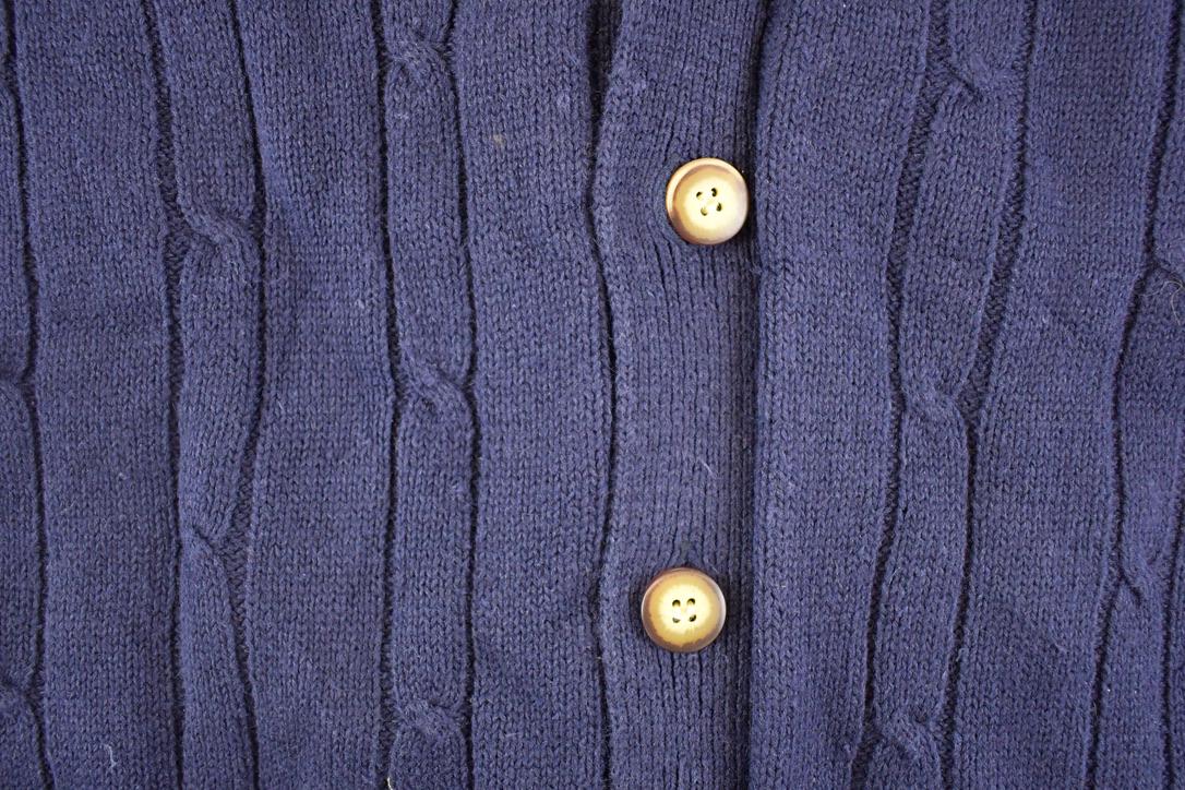 Vintage 1990s American Eagle Cable Knit Cardigan Sweater Men's L - Image 3