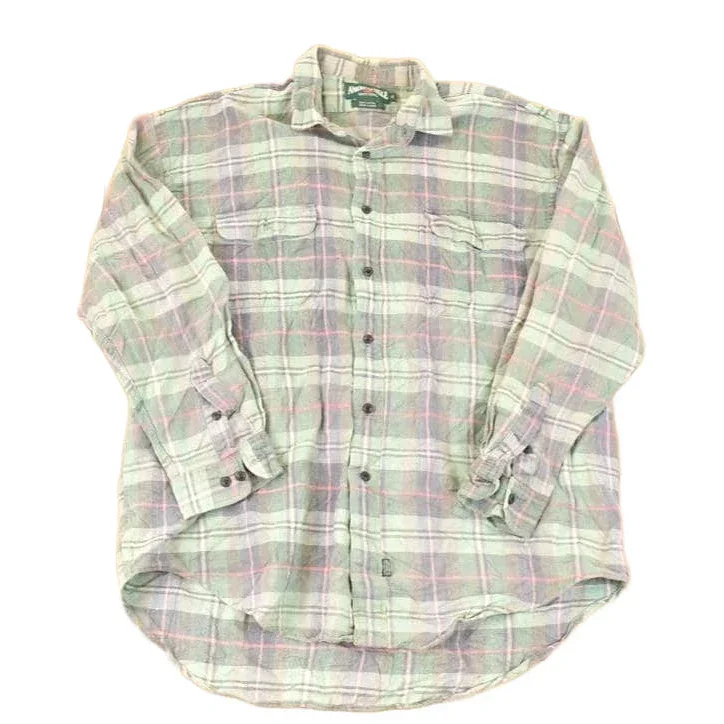 Vintage 1990s American Eagle Plaid Button Up Shirt Men's XL