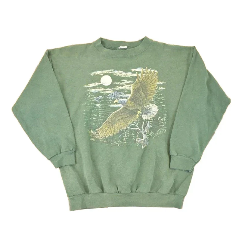 Vintage 1990s American Eagle Wilderness Graphic Print Crewneck Sweatshirt Men's L