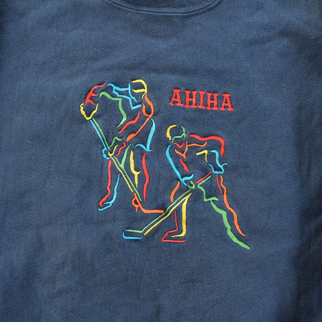 Vintage 1990s American Hearing Impaired Hockey Association AHIHA Champion Reverse Weave Sweatshirt Men's Large - Image 3