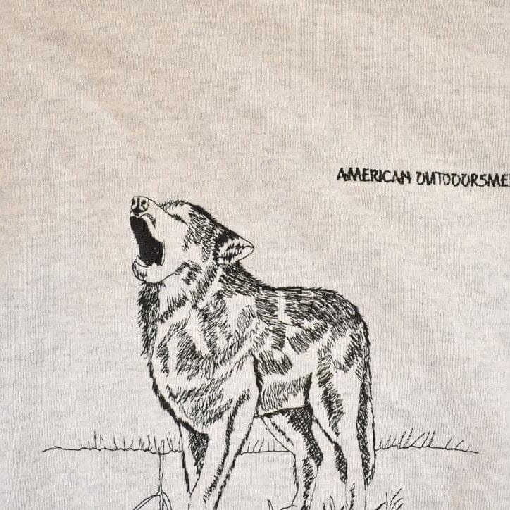 Vintage 1990s American Outdoorsman Howling Wolf Embroidered Heavyweight Crewneck Sweatshirt Men's XL - Image 3