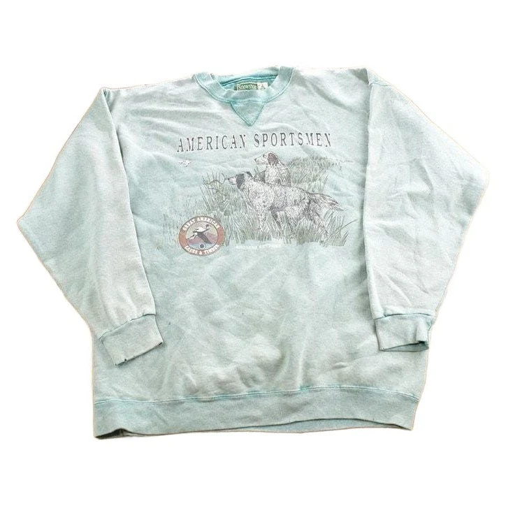 Vintage 1990s American Sportsman Snowshoe Thompson Outdoorsman Crewneck Sweatshirt Men's Large