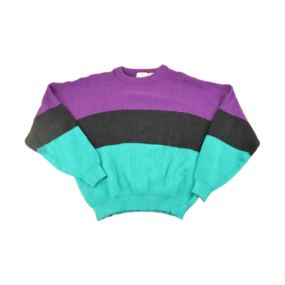 Vintage 1990s American Weekend Colour Block Knit Sweater Men's