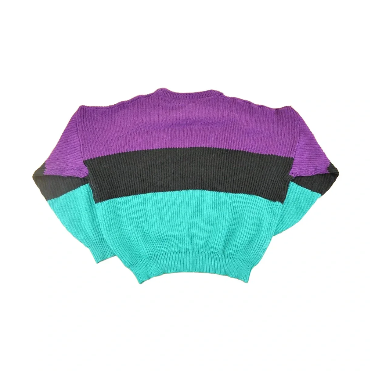 Vintage 1990s American Weekend Colour Block Knit Sweater Men's - Image 2