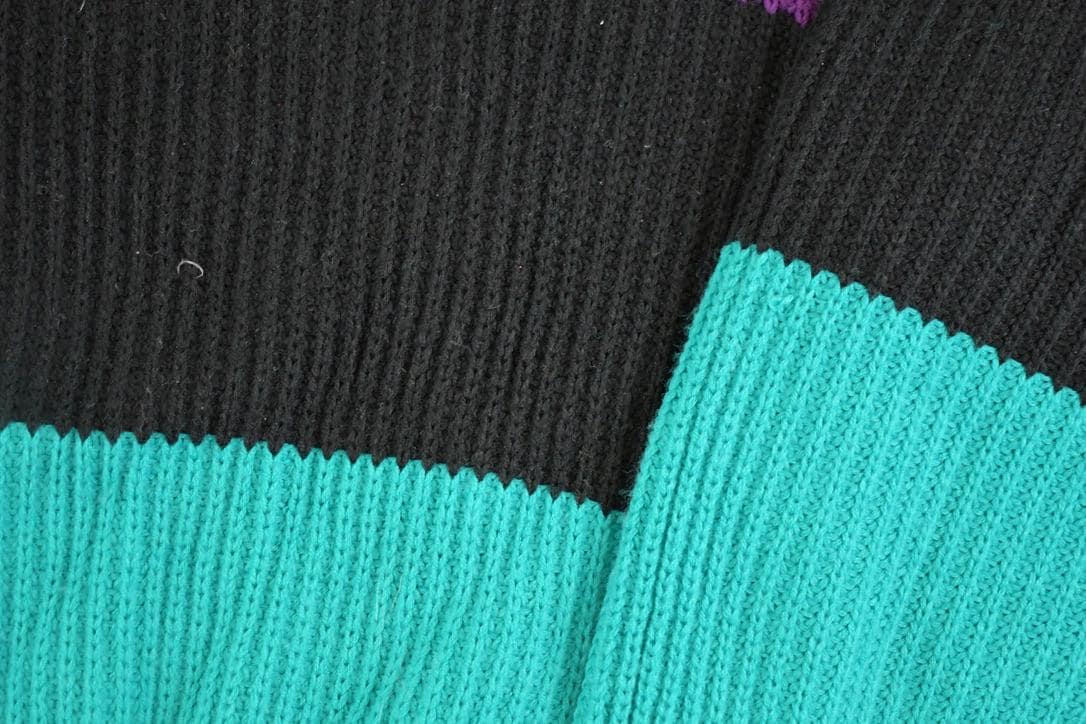 Vintage 1990s American Weekend Colour Block Knit Sweater Men's - Image 3