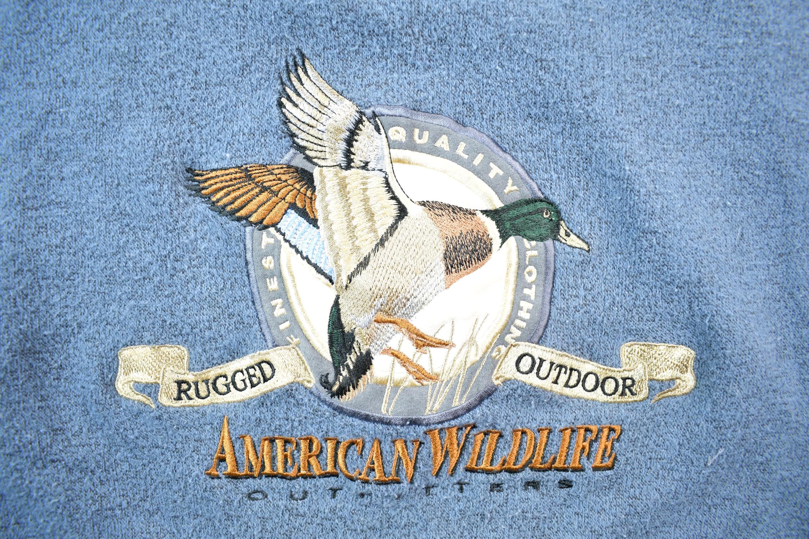 Vintage 1990s American Wildlife Outfitters Crewneck Sweatshirt Men's XL - Image 4