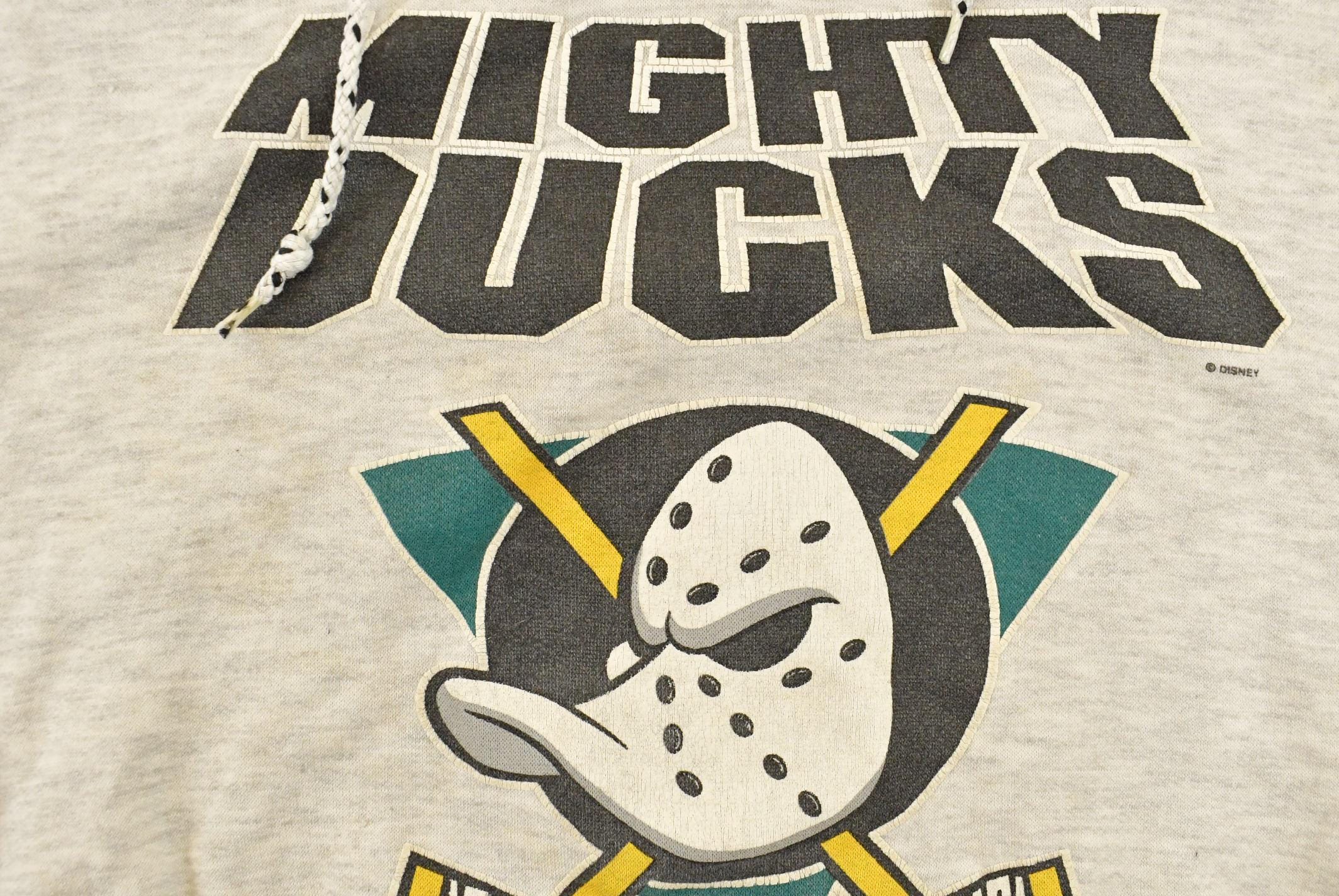 Vintage 1990s Anaheim Mighty Ducks NHL Hockey Hoodie Sweatshirt Men's Large - Image 3