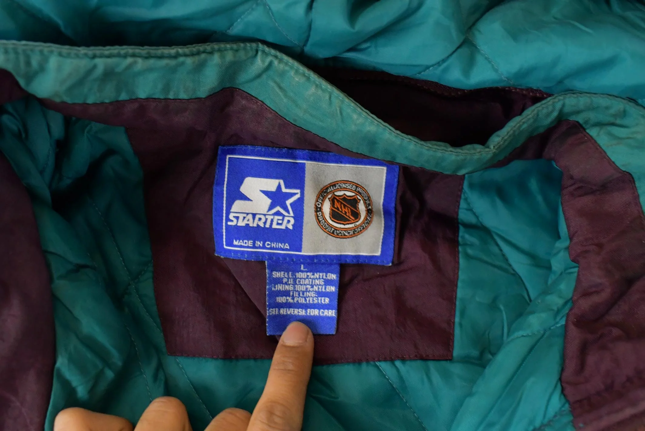 Vintage 1990s Anaheim Mighty Ducks NHL Starter Jacket Men's Large - Image 7
