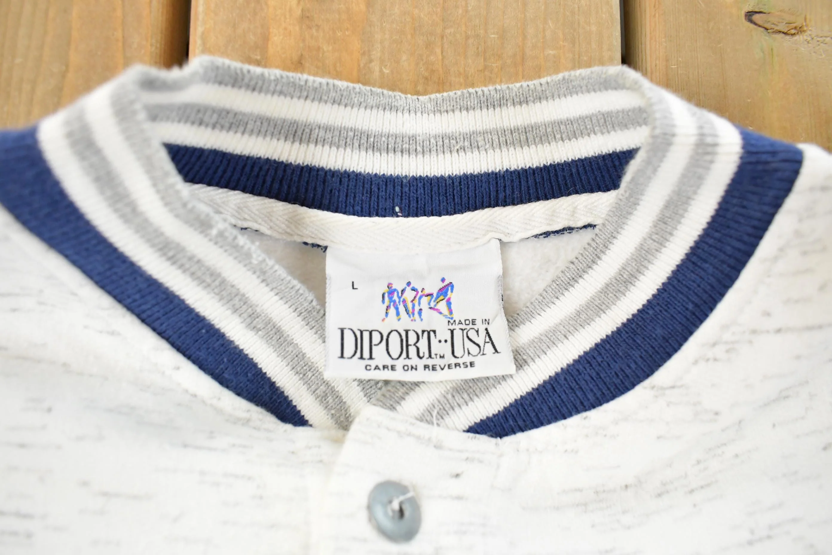 Vintage 1990s Anchor Sailing Henley Crewneck Sweatshirt Men's Medium - Image 6