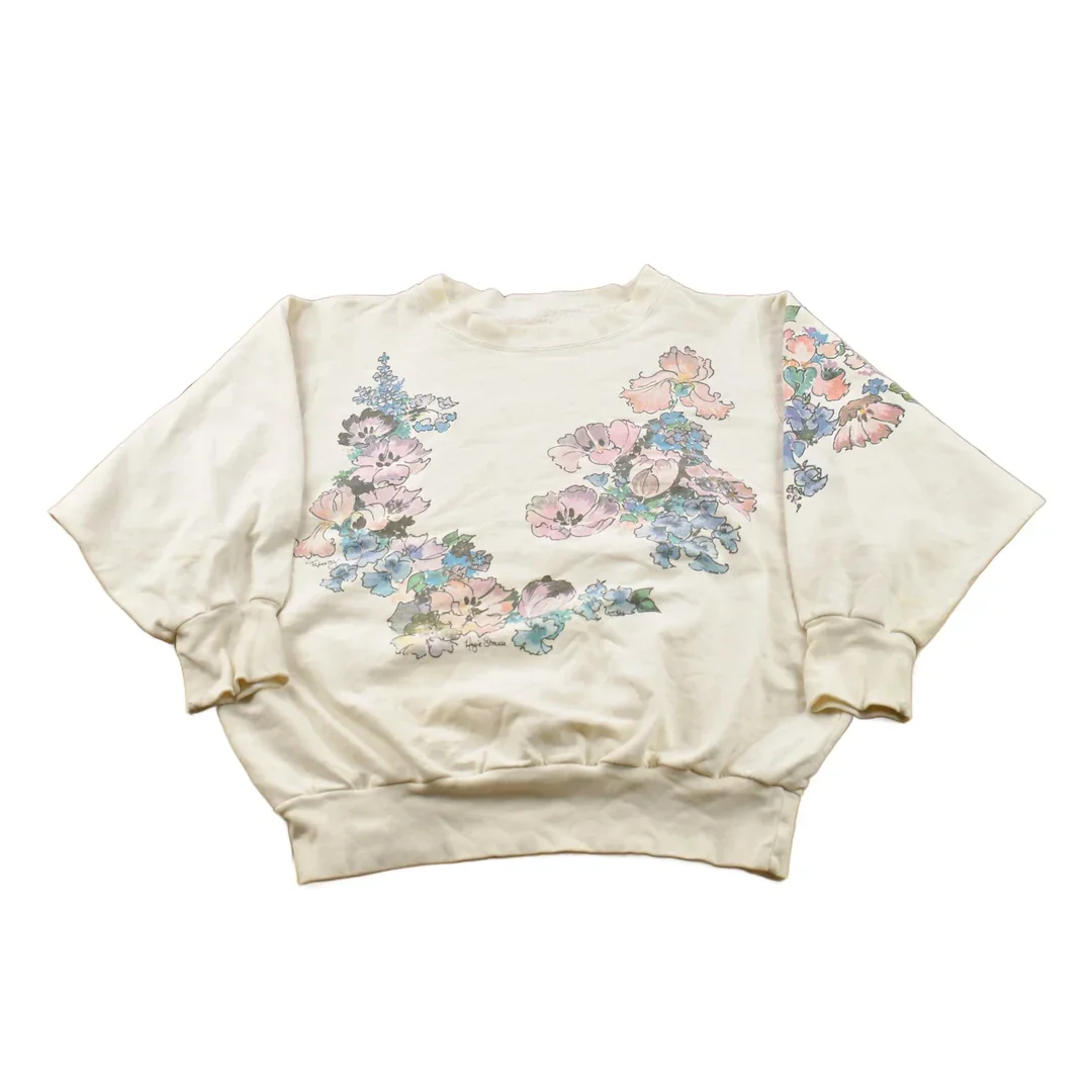 Vintage 1990s Angie Strauss Floral Theme Crewneck Sweater Women's S