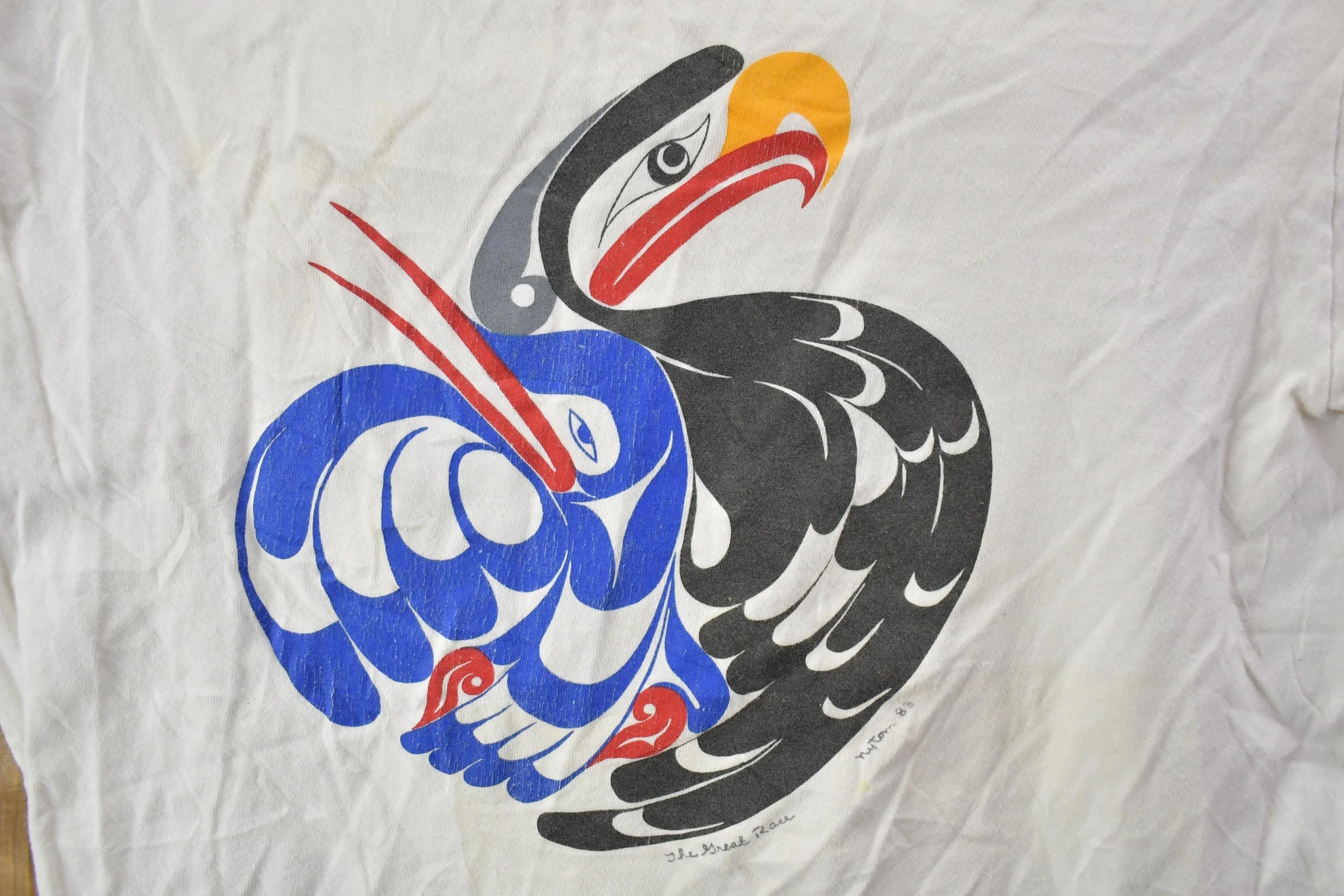 Vintage 1990s Animal Bird Theme Graphic T-Shirt Men's Medium - Image 4
