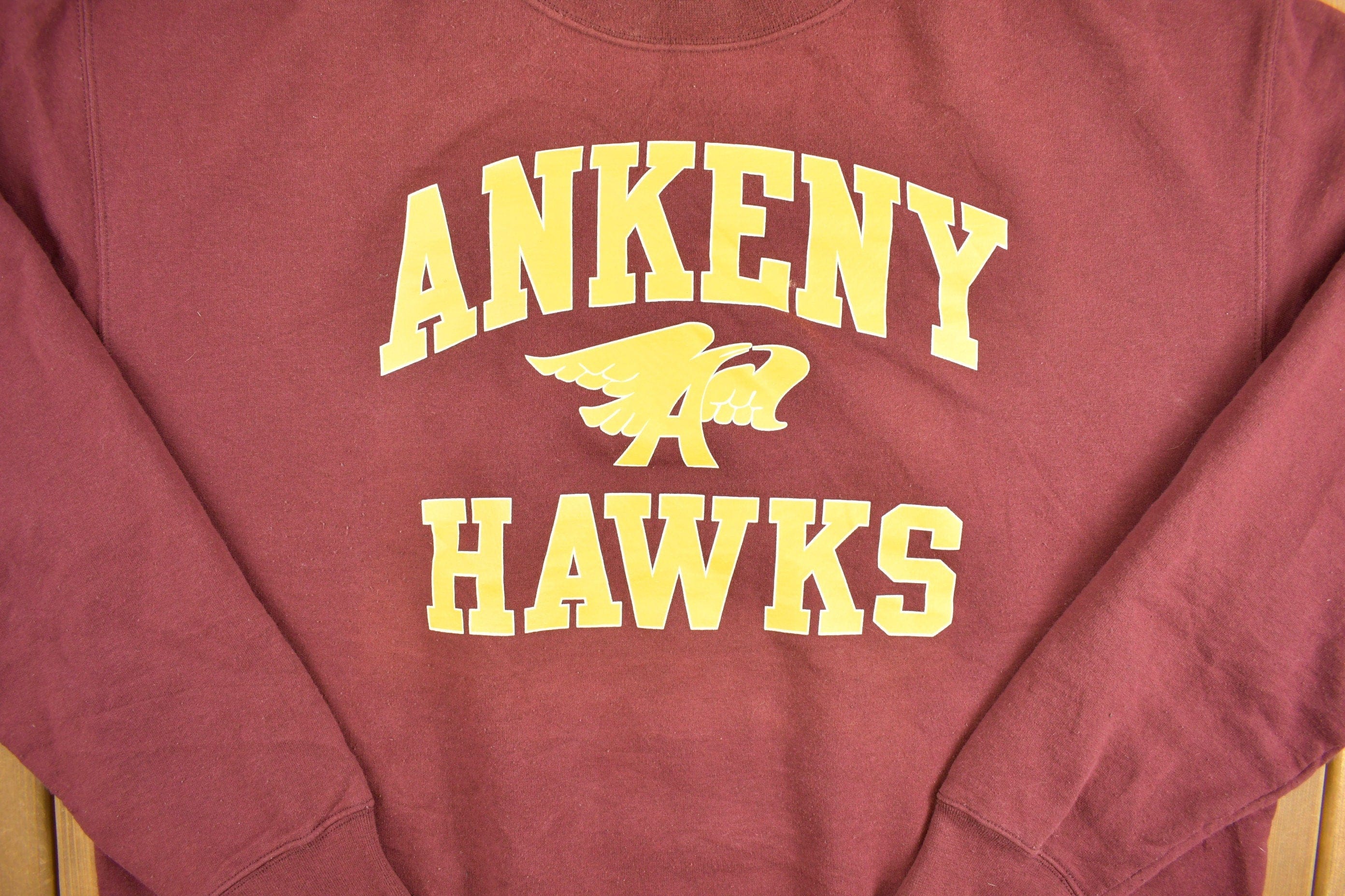 Vintage 1990s Ankeny Hawks Iowa Crewneck Sweatshirt Men's 2XL - Image 3