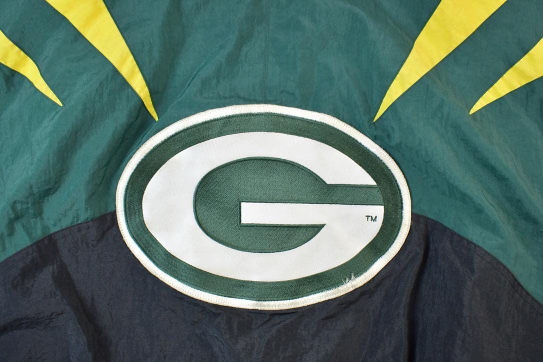Vintage 1990s Apex One Sharktooth Green Bay Packers NFL Football Hooded Jacket Men's XL - Image 7