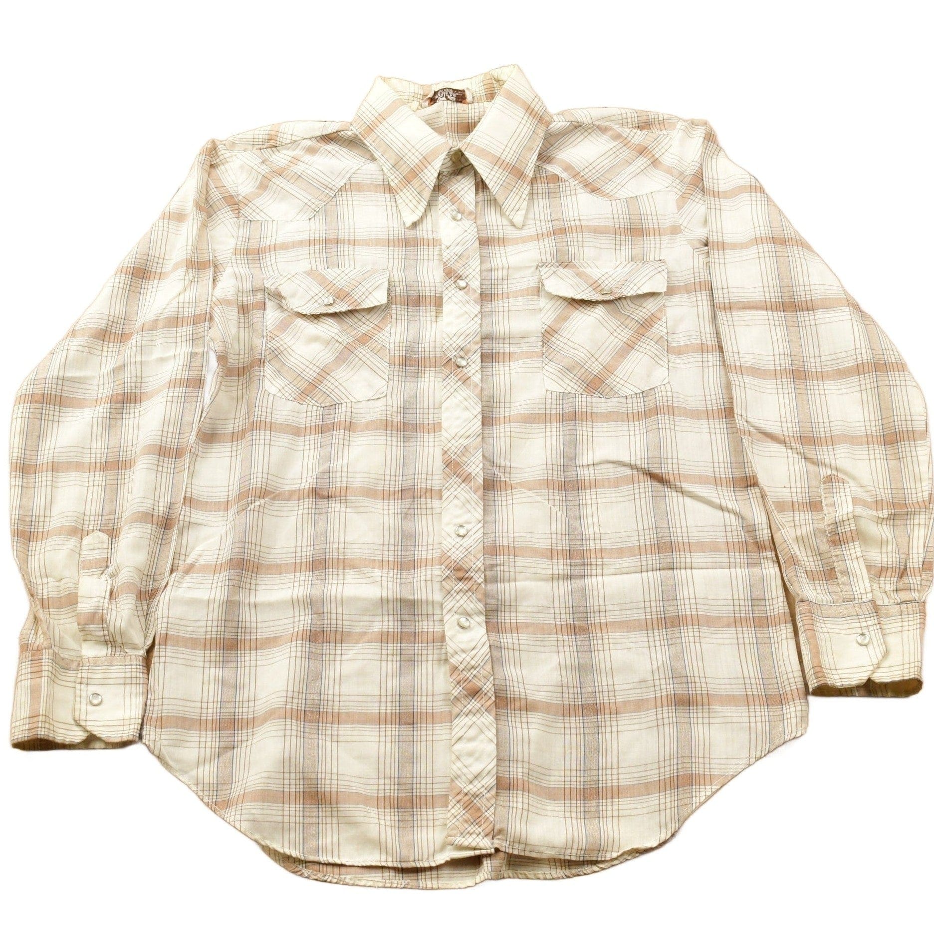 Vintage 1990s Apple Bee Plaid Western Flannel Button Up Shirt Men's M
