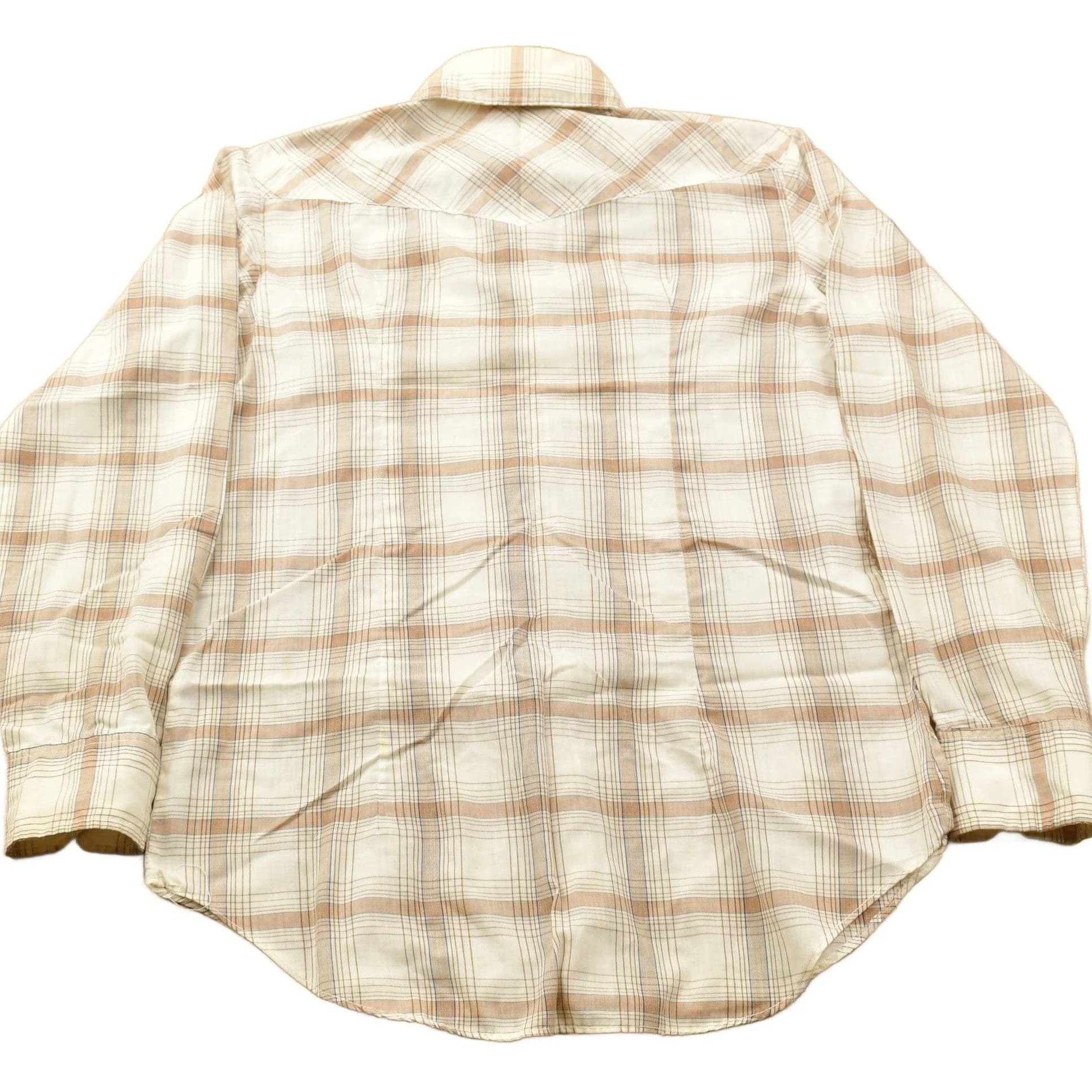 Vintage 1990s Apple Bee Plaid Western Flannel Button Up Shirt Men's M - Image 2
