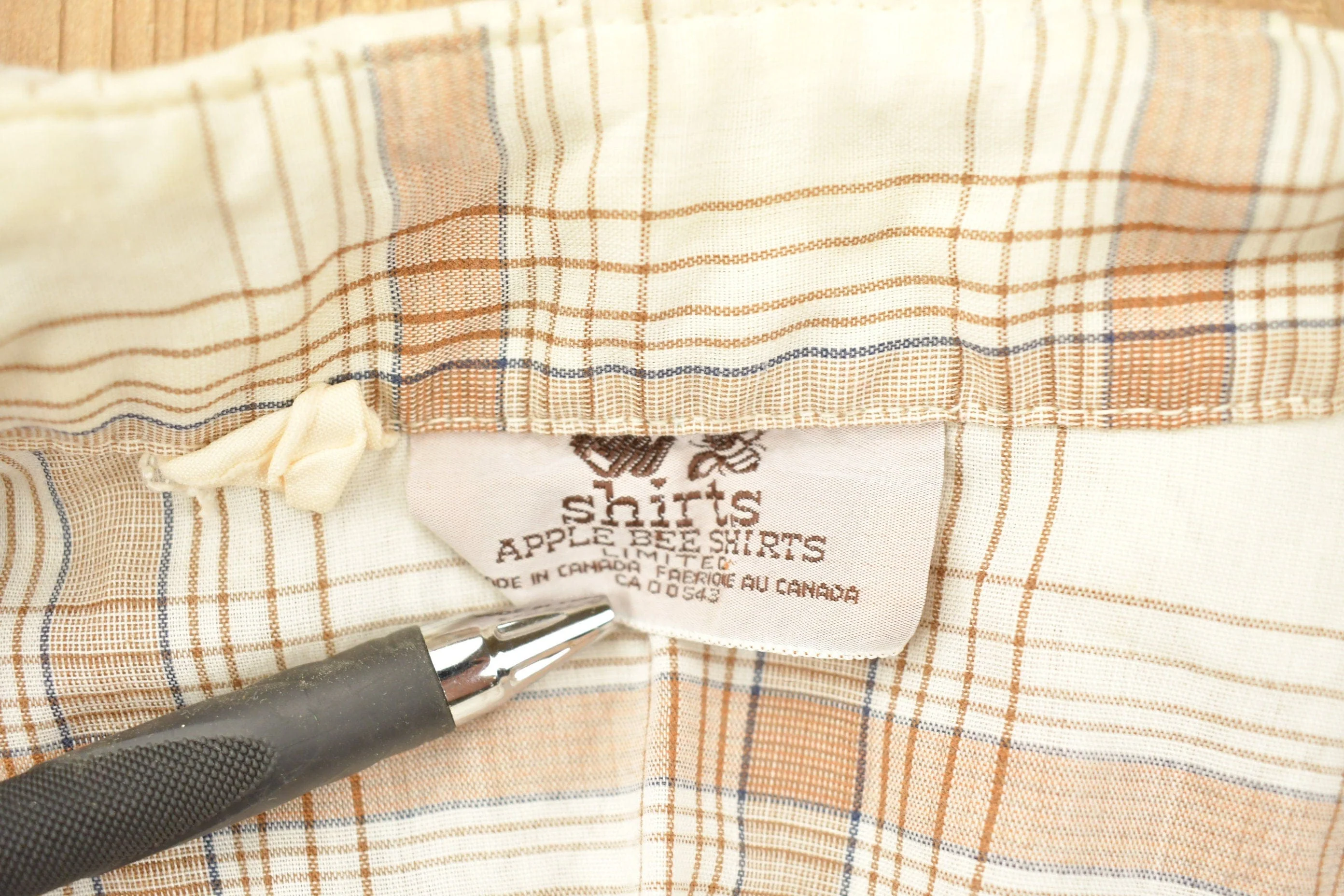 Vintage 1990s Apple Bee Plaid Western Flannel Button Up Shirt Men's M - Image 3
