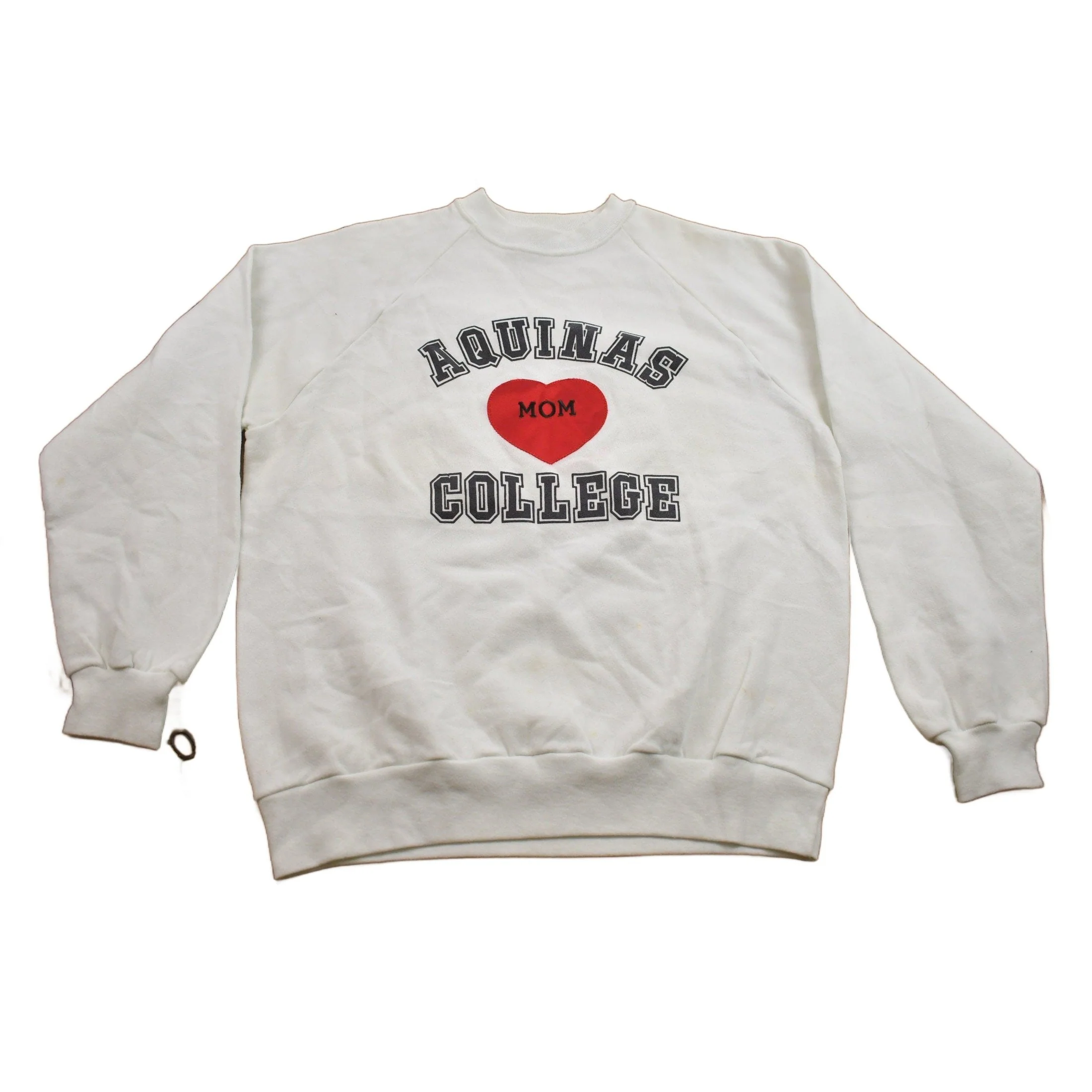 Vintage 1990s Aquinas College Collegiate Mom Crewneck Men's Medium