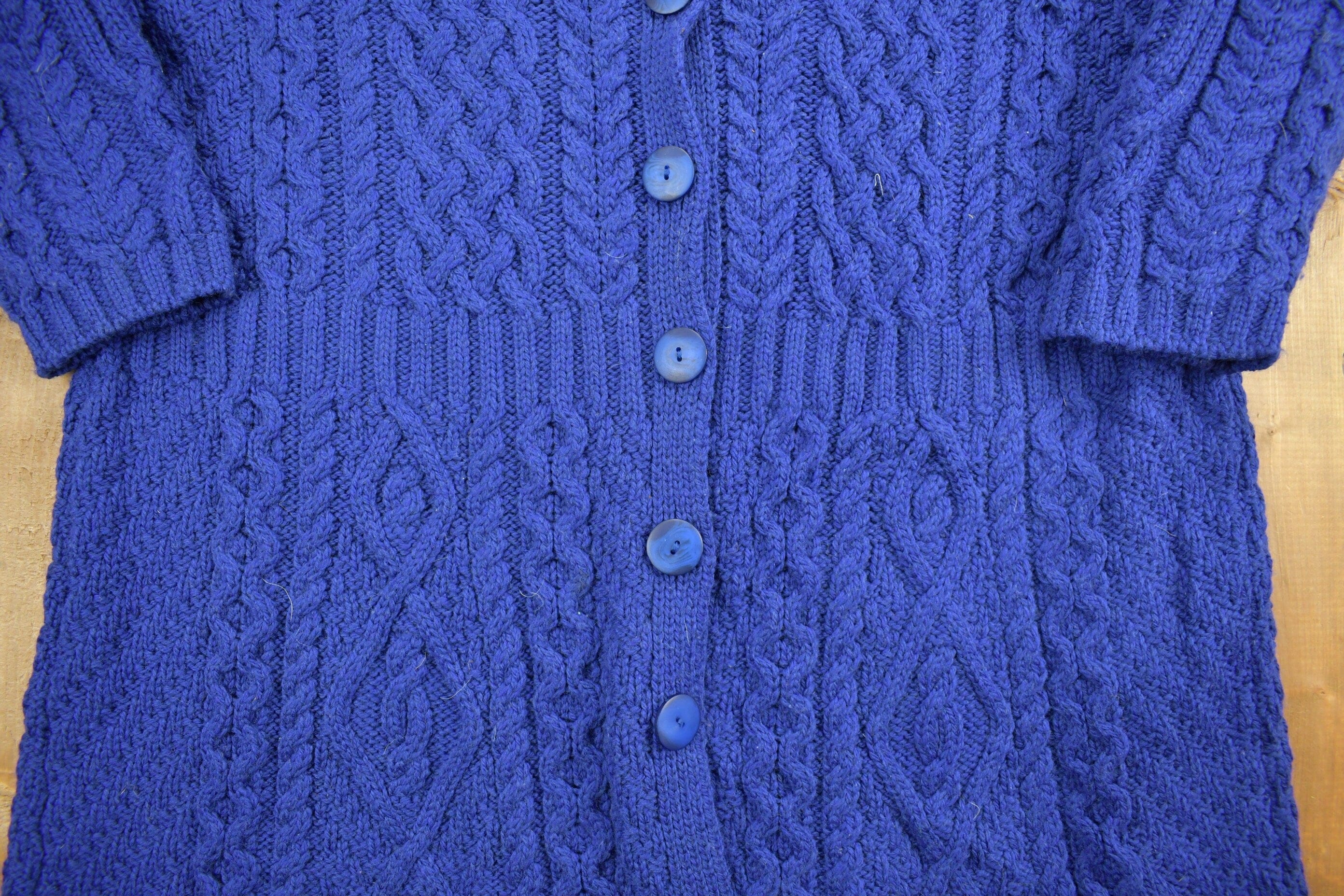 Vintage 1990s Aran Crafts 100% Merino Wool Knit Sweater Men's Large - Image 3